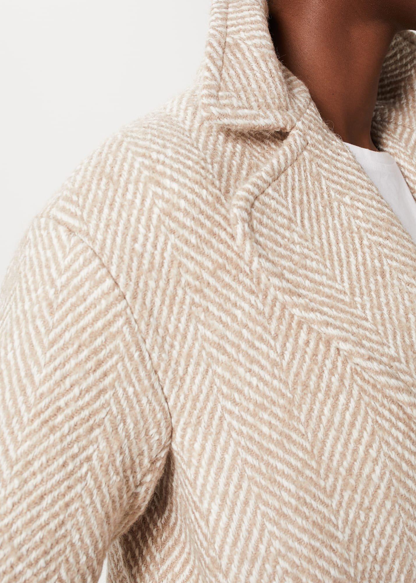 Carmen Coat With Wool , Biscuit Ivory, hi-res