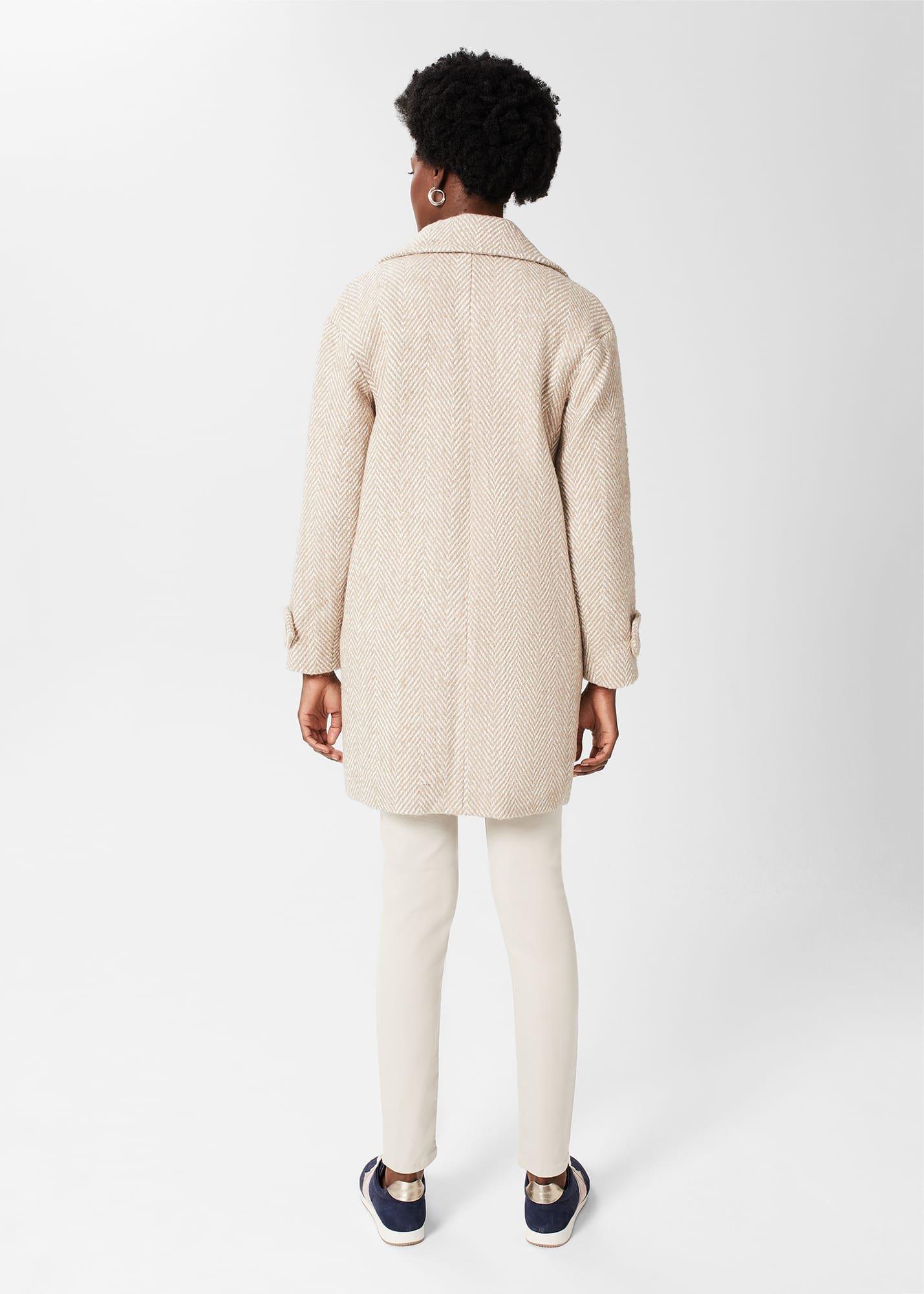 Carmen Coat With Wool , Biscuit Ivory, hi-res