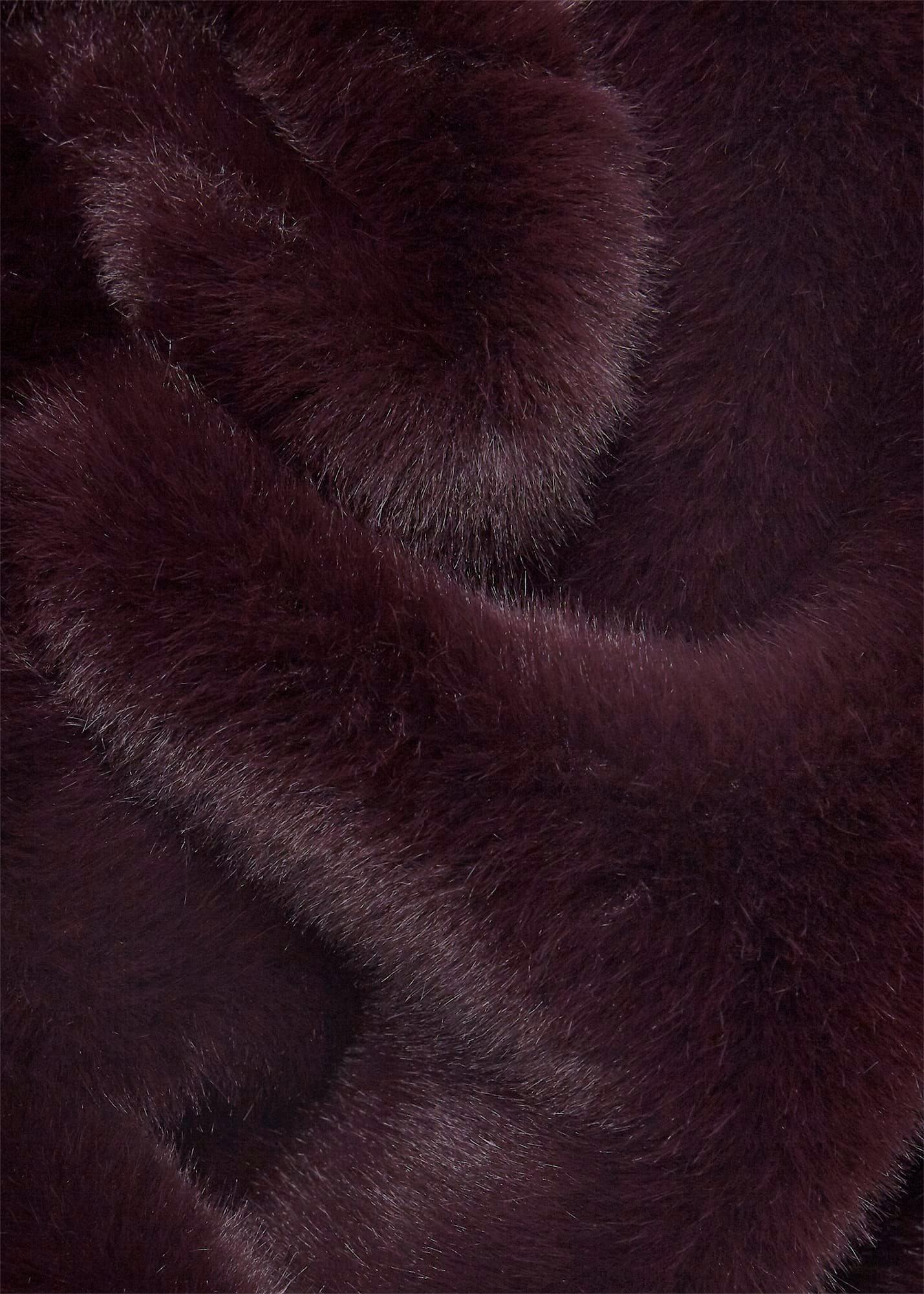 Maddox Faux Fur Coat, Dark Berry, hi-res