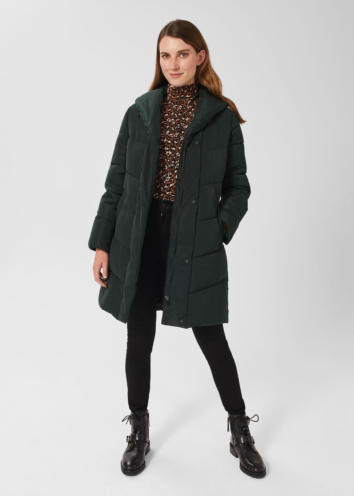 Indira Water Resistant Puffer Jacket, Dark Ivy Green, hi-res