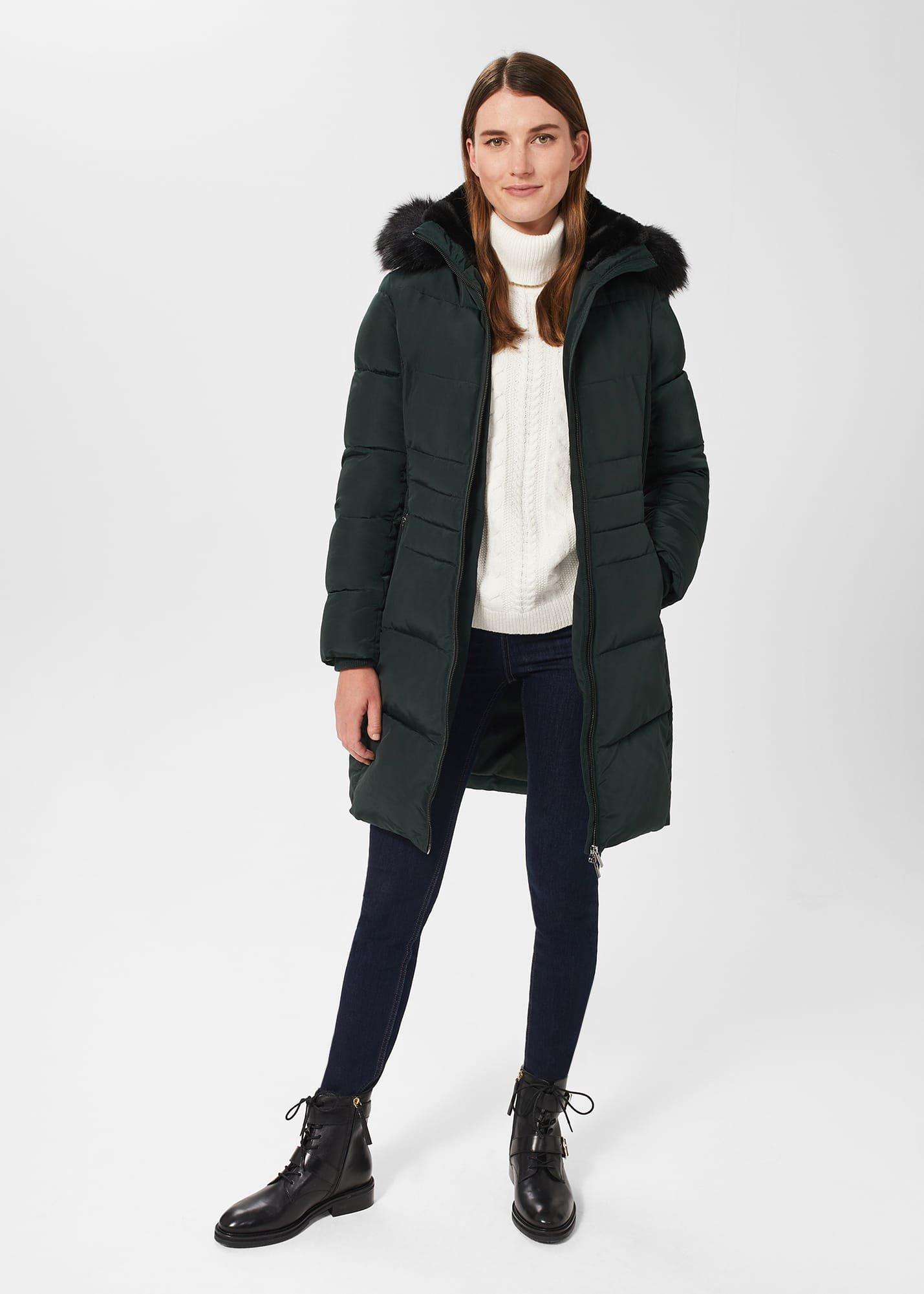 Tali Puffer With Hood, Dark Ivy Green, hi-res