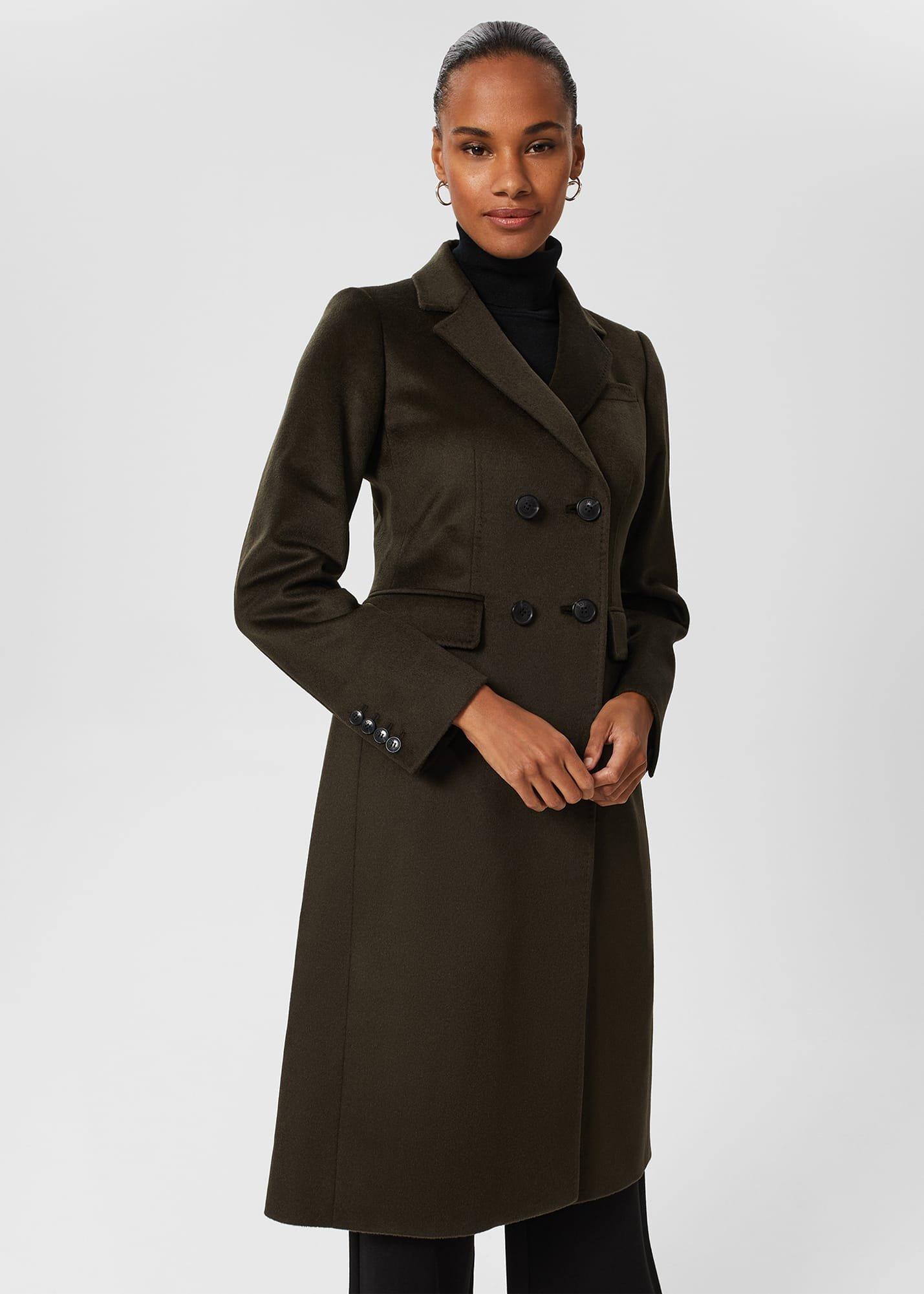 Elva Wool Coat, Dark Olive, hi-res