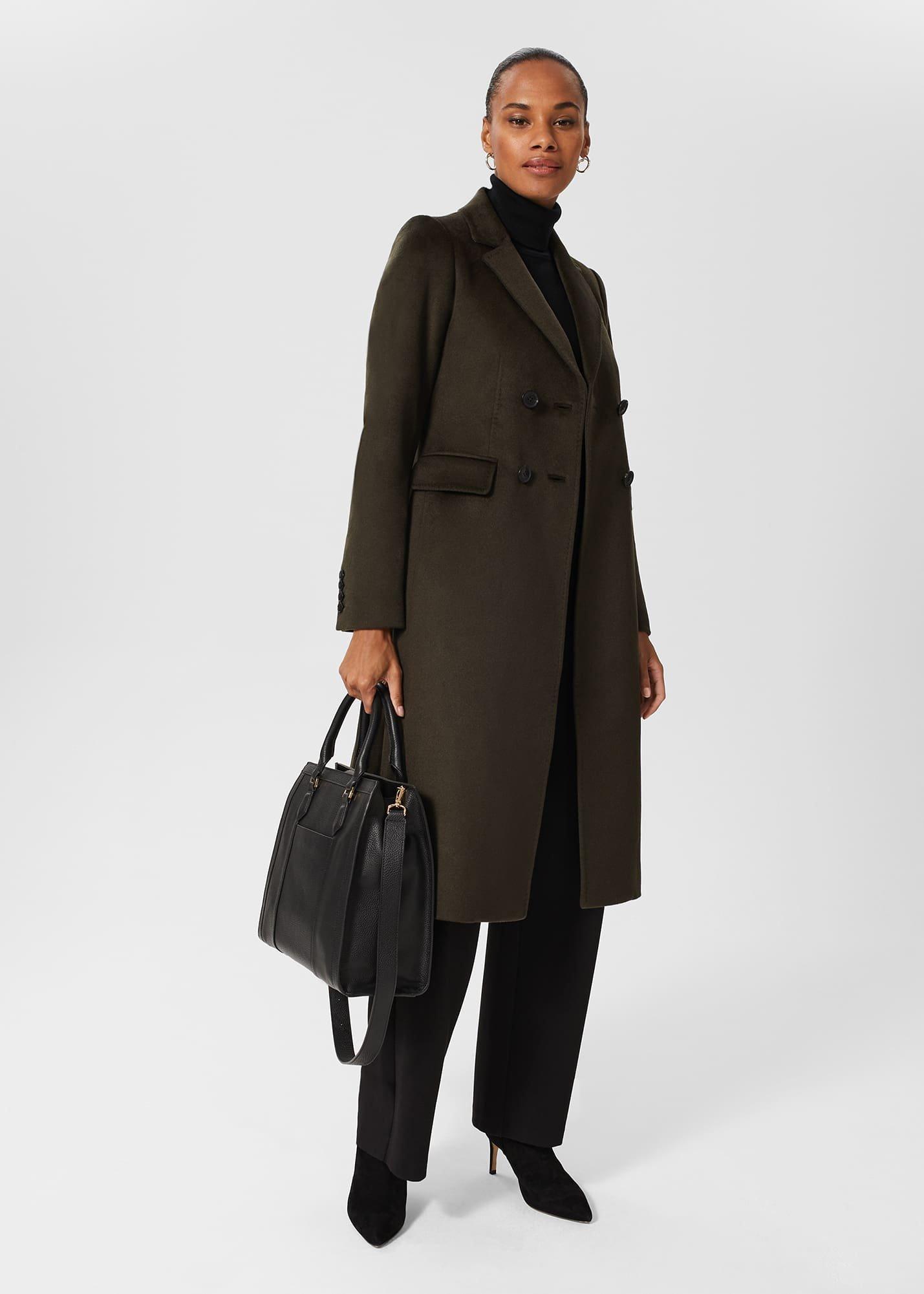 Elva Wool Coat, Dark Olive, hi-res