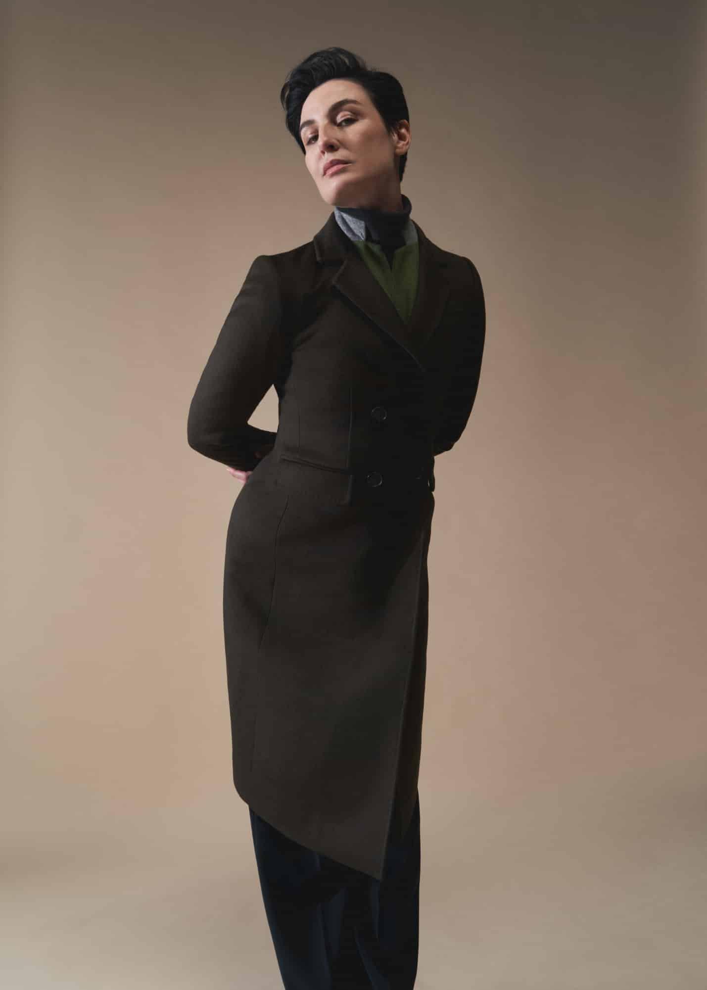 Elva Wool Coat, Dark Olive, hi-res