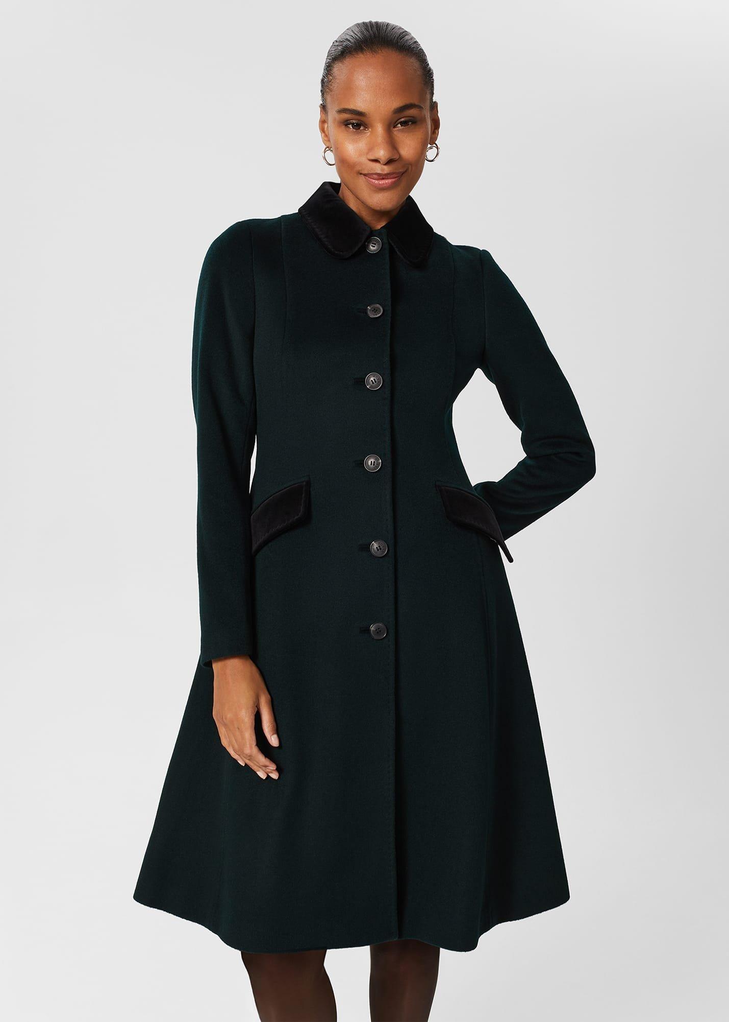 Maryam Wool Coat, Forest Green, hi-res
