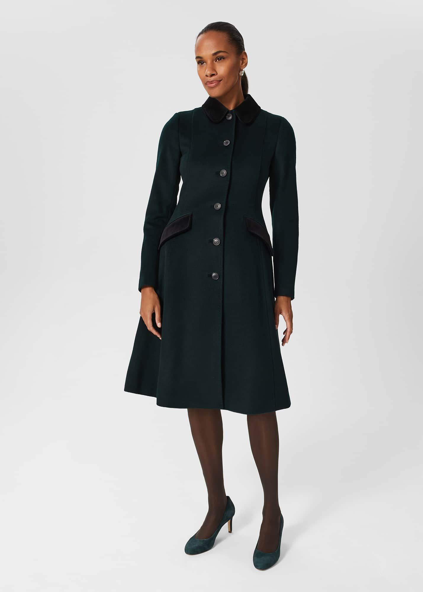 Maryam Wool Coat, Forest Green, hi-res