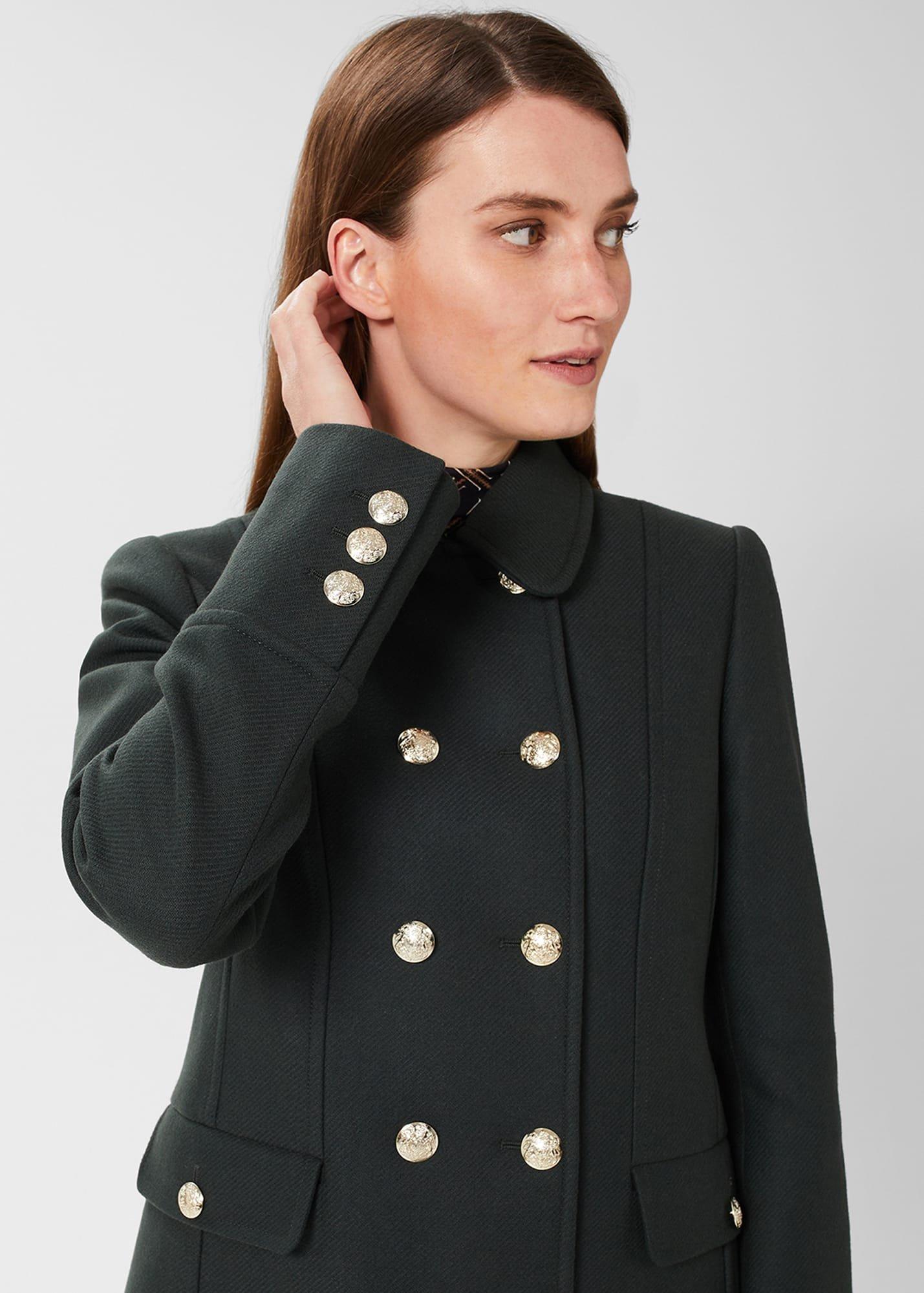 Larna Twill Coat, Deep Pine Green, hi-res