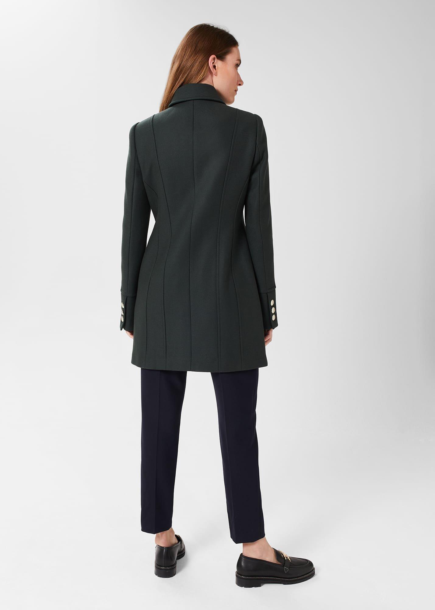 Larna Twill Coat, Deep Pine Green, hi-res