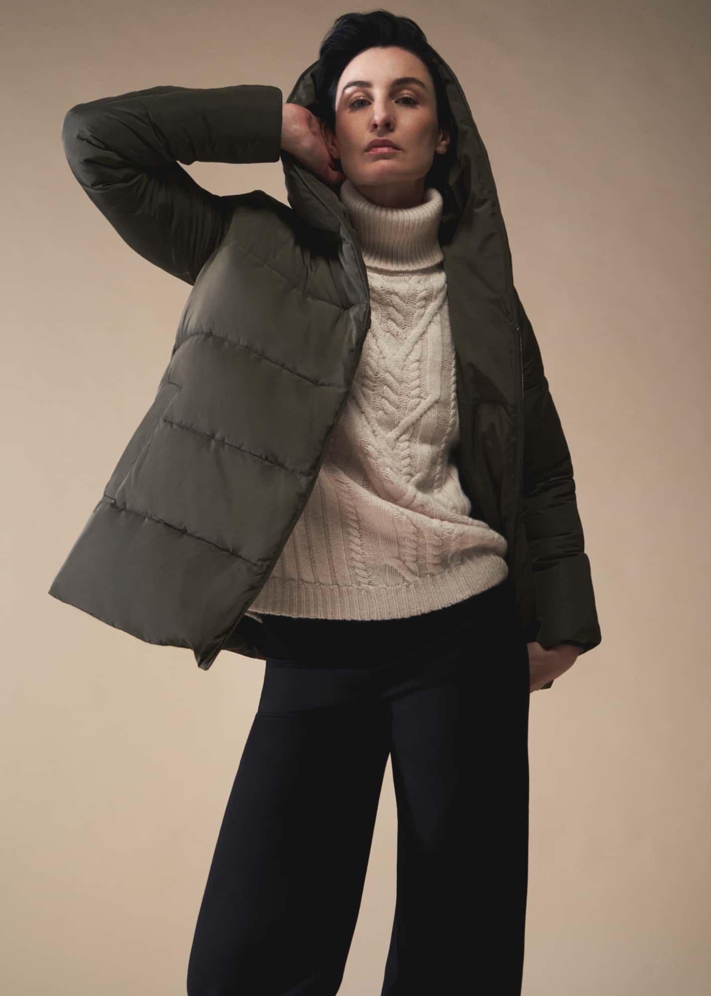 Darla Short Puffer Jacket , Dark Olive, hi-res