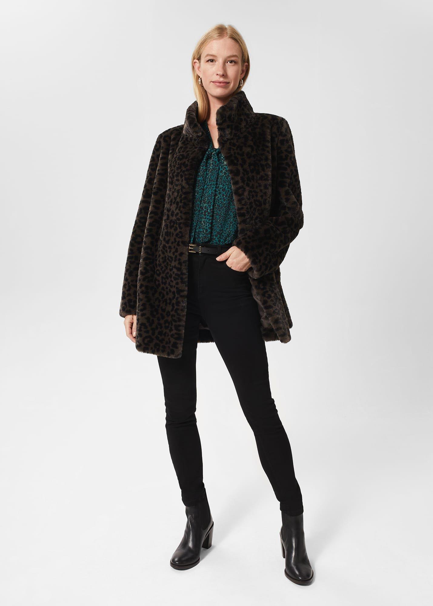 Maddox Short Coat, Charcoal Multi, hi-res