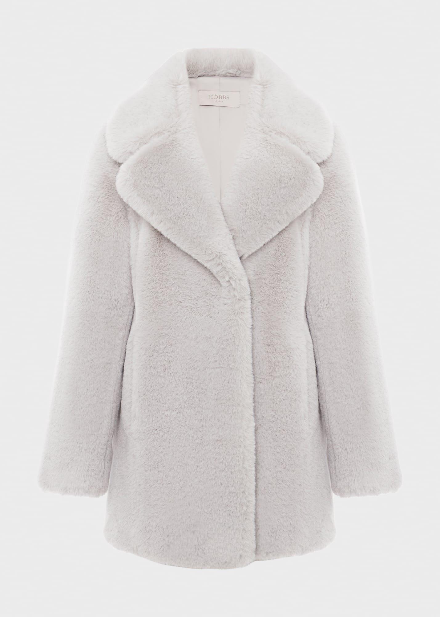 Bethany Faux Fur Coat , Silver Grey, hi-res
