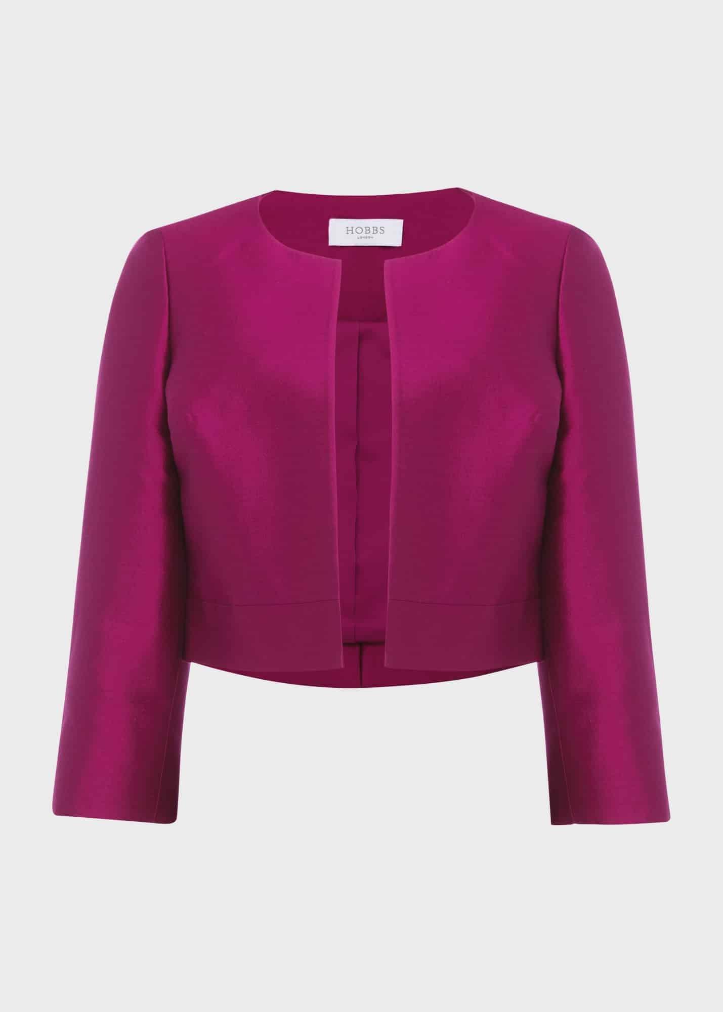 Marcella Silk Blend Jacket , Berry Purple, hi-res