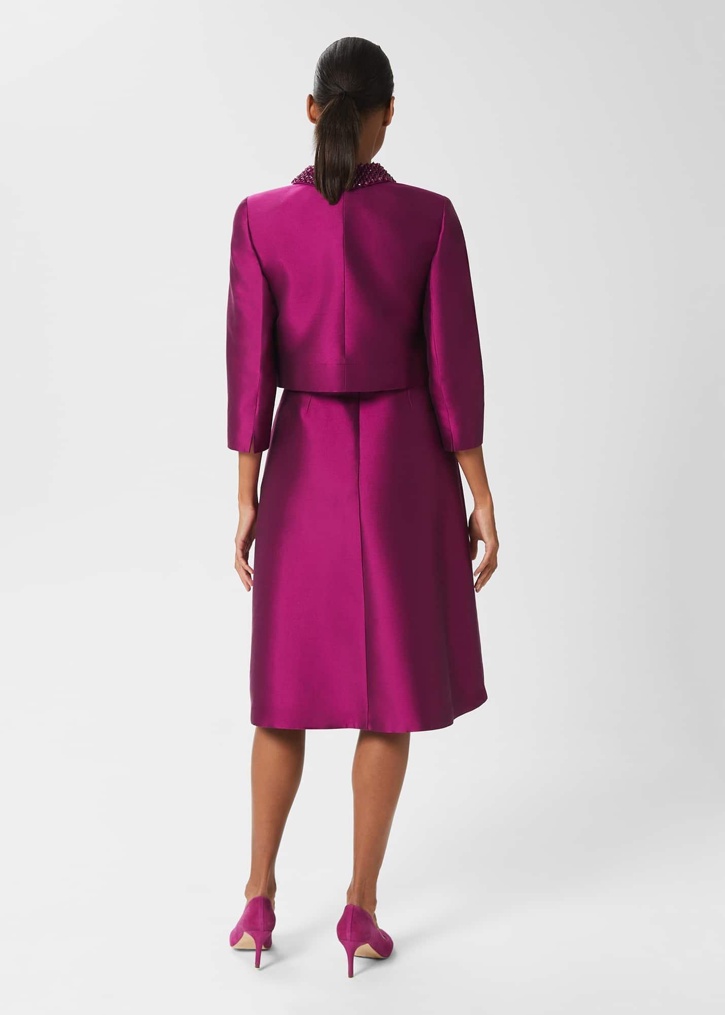 Marcella Silk Blend Jacket , Berry Purple, hi-res