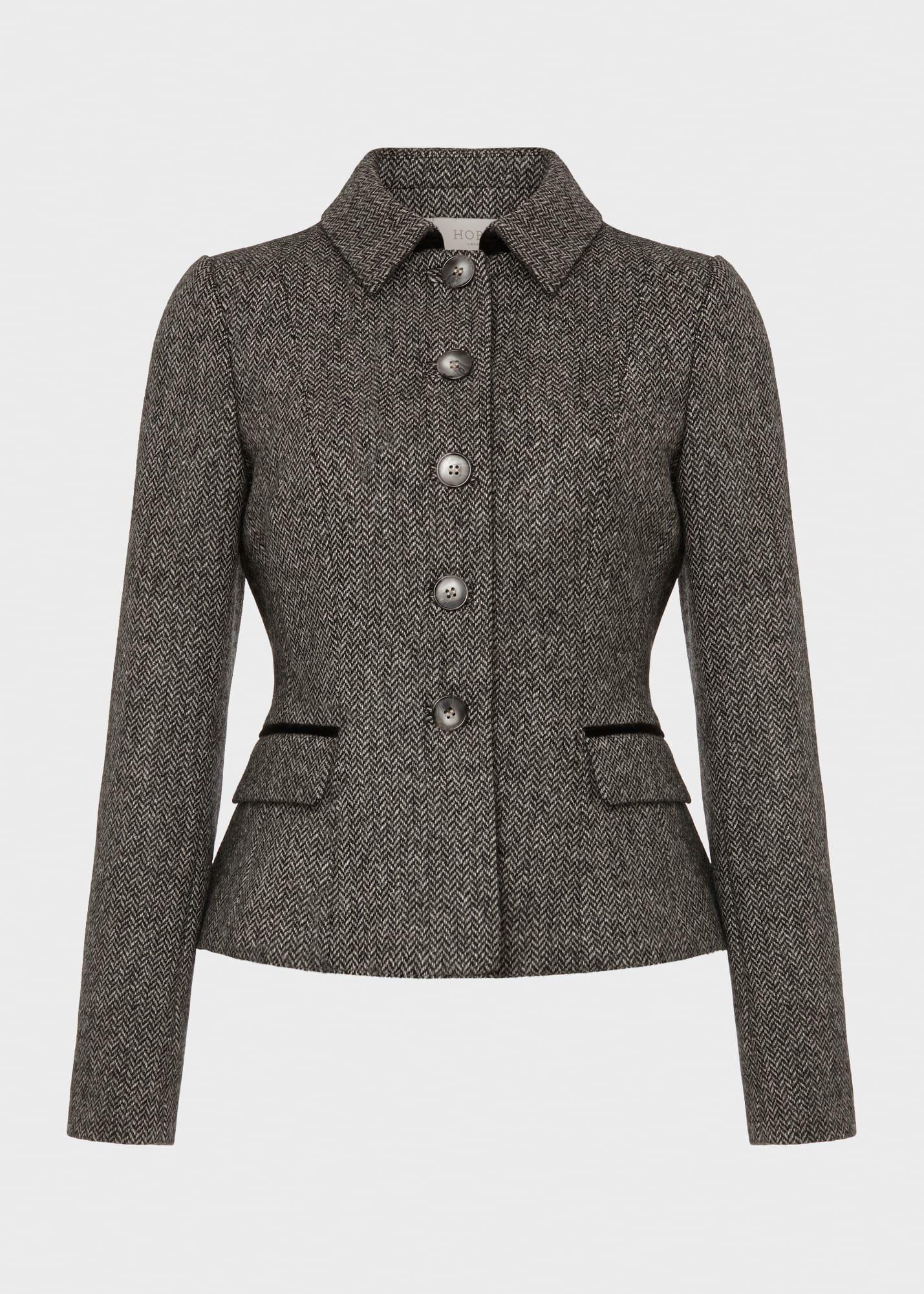 Daniella Wool Jacket, Black White, hi-res