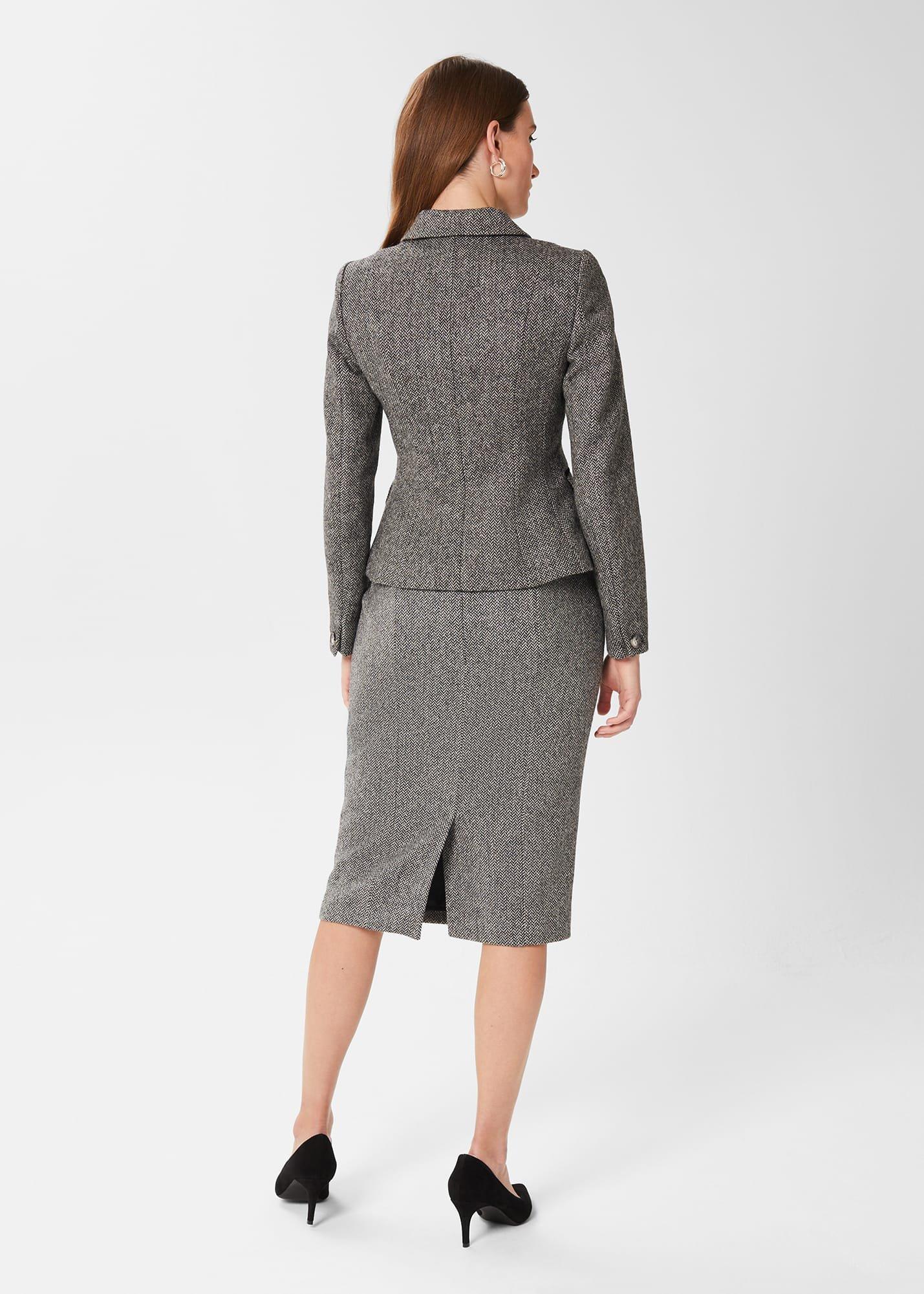 Daniella Wool Jacket, Black White, hi-res