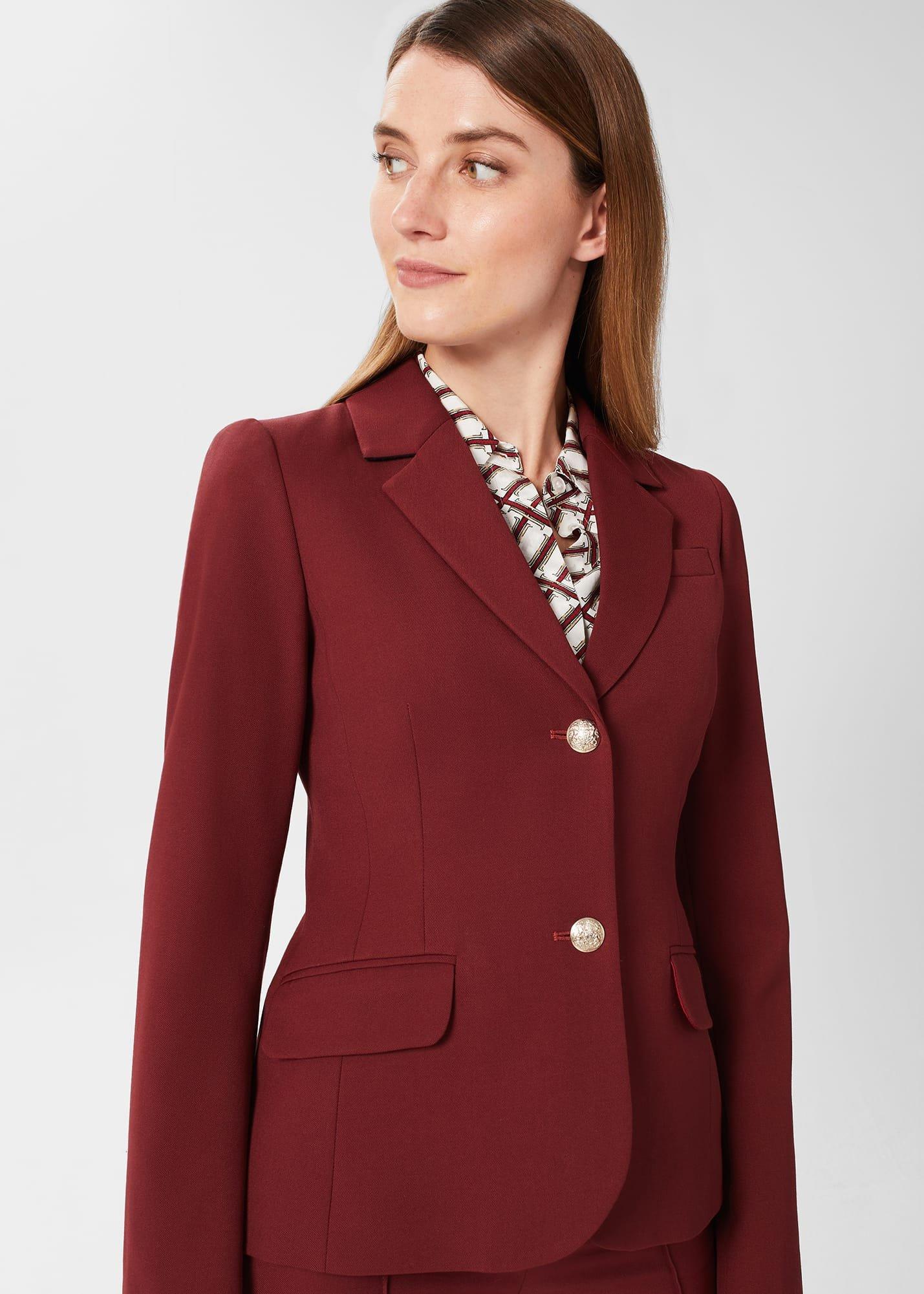 Melody Twill Jacket, Deep Vermillion, hi-res