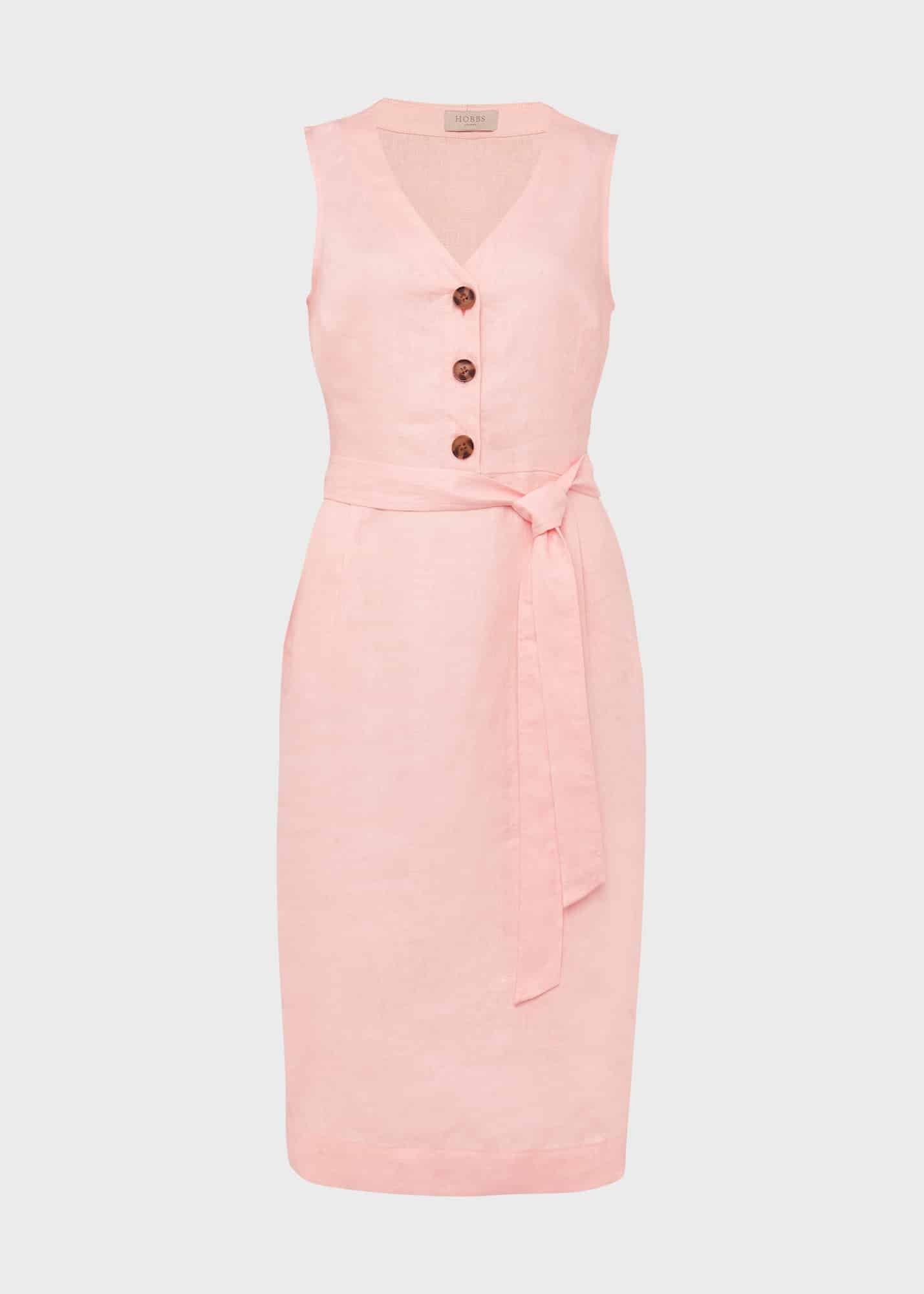 Jalen Linen Dress, Warm Pink, hi-res
