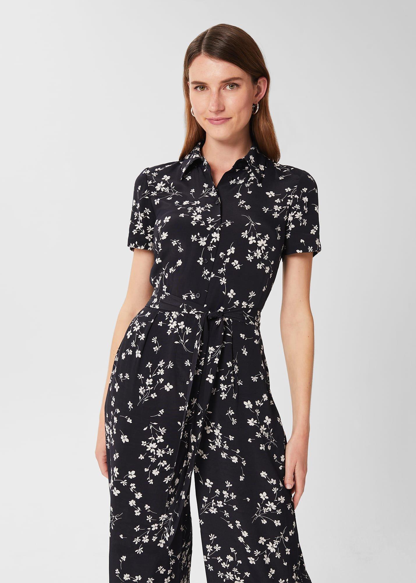 Olivia Jumpsuit, Navy Ecru, hi-res