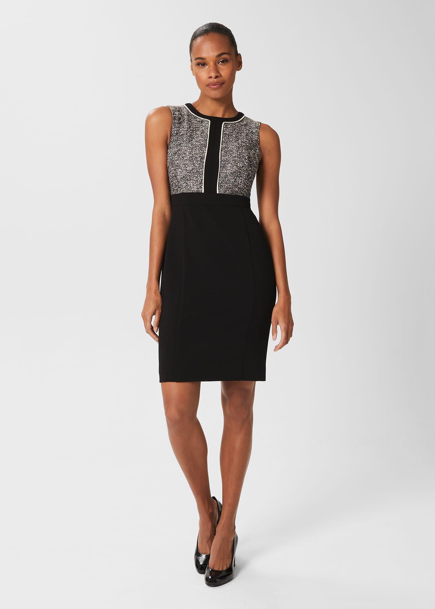 Brienna Shift Dress, Black Ivory, hi-res