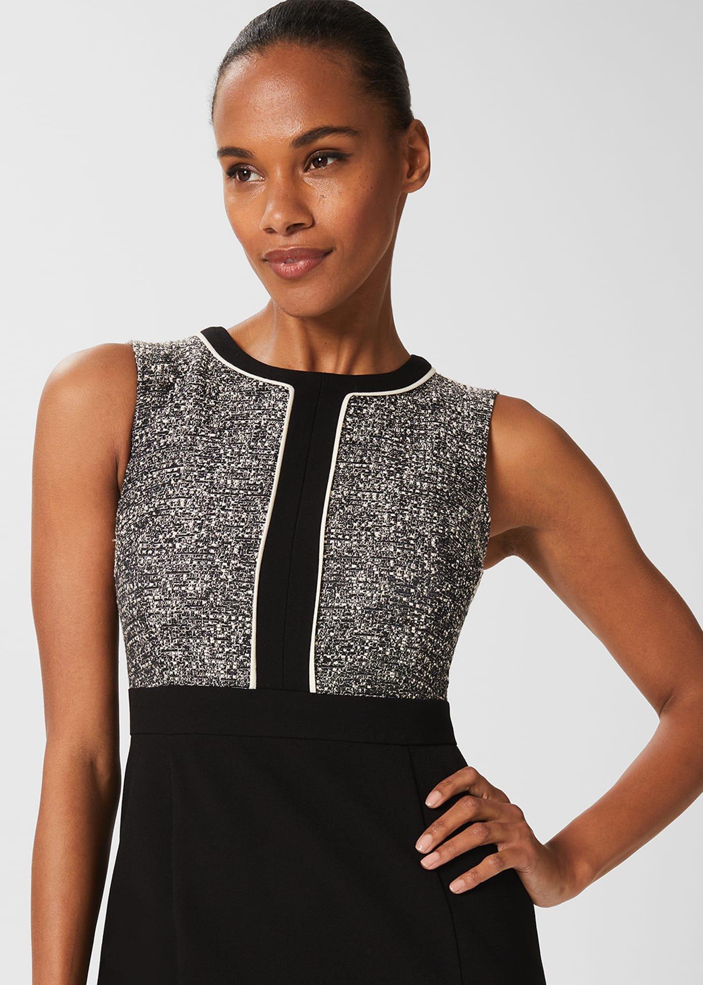 Brienna Shift Dress, Black Ivory, hi-res