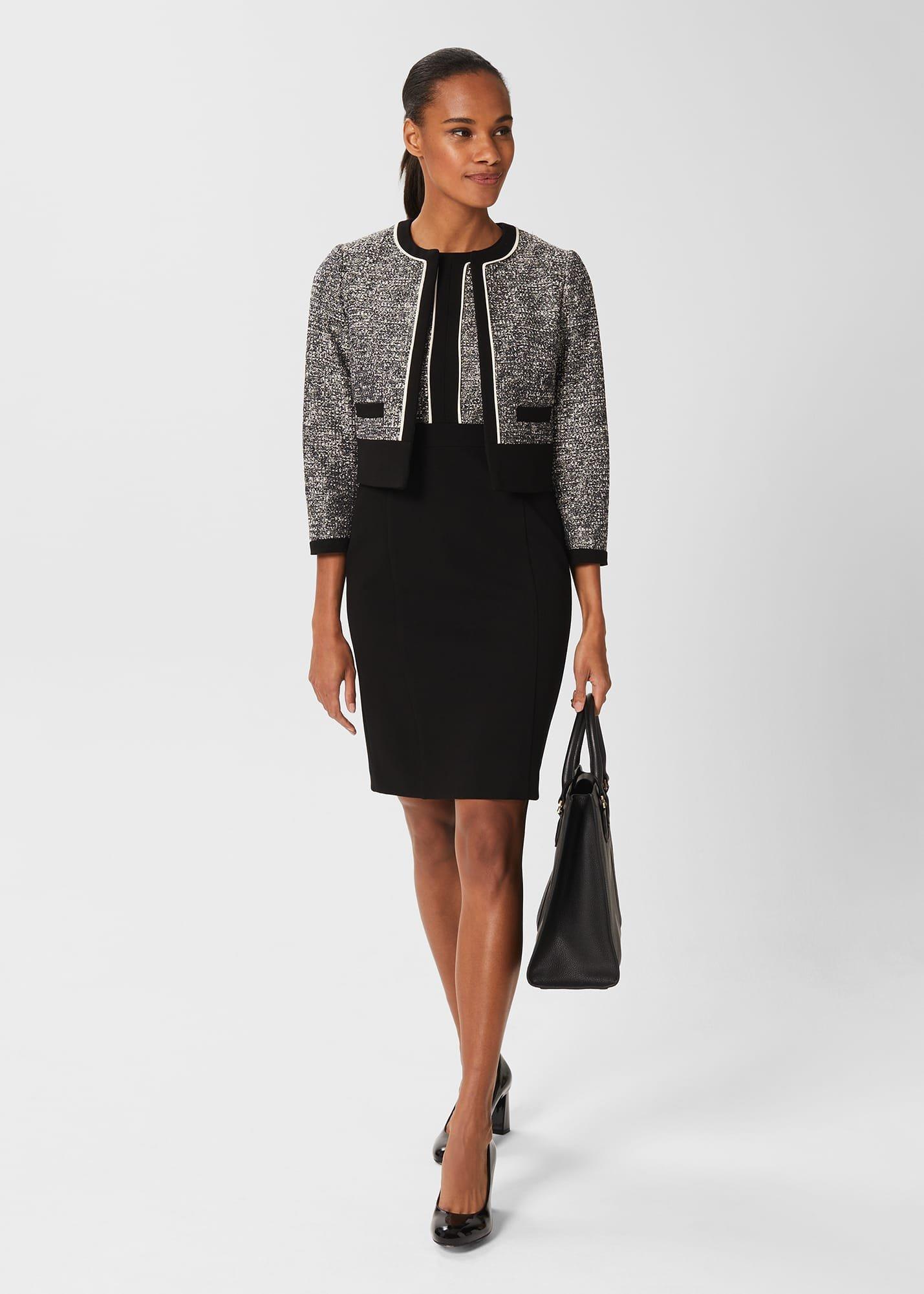 Brienna Shift Dress, Black Ivory, hi-res