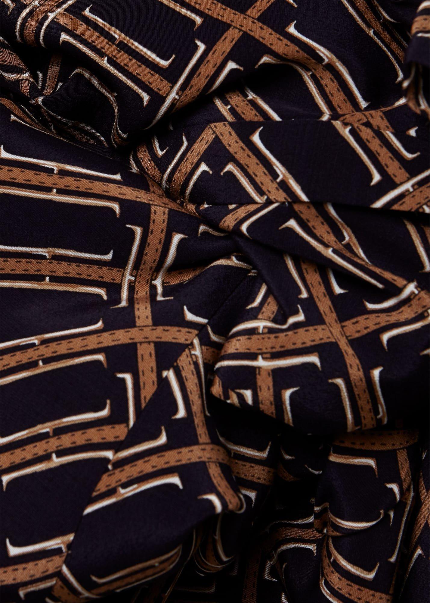 Savannah Belted Fit And Flare Dress , Navy Multi, hi-res