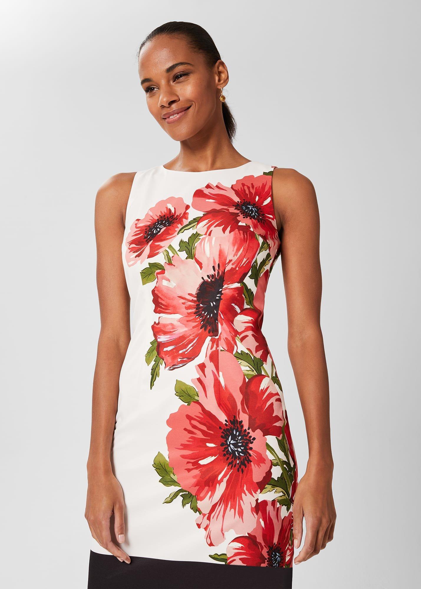 Moira Floral Shift Dress, Red Multi, hi-res