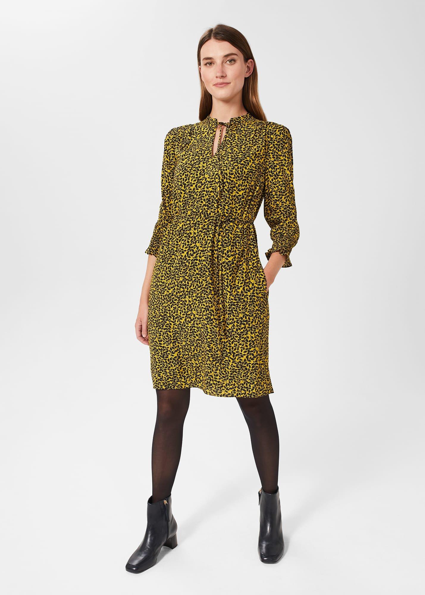 Tafara Tunic Dress, Chartreuse Navy, hi-res
