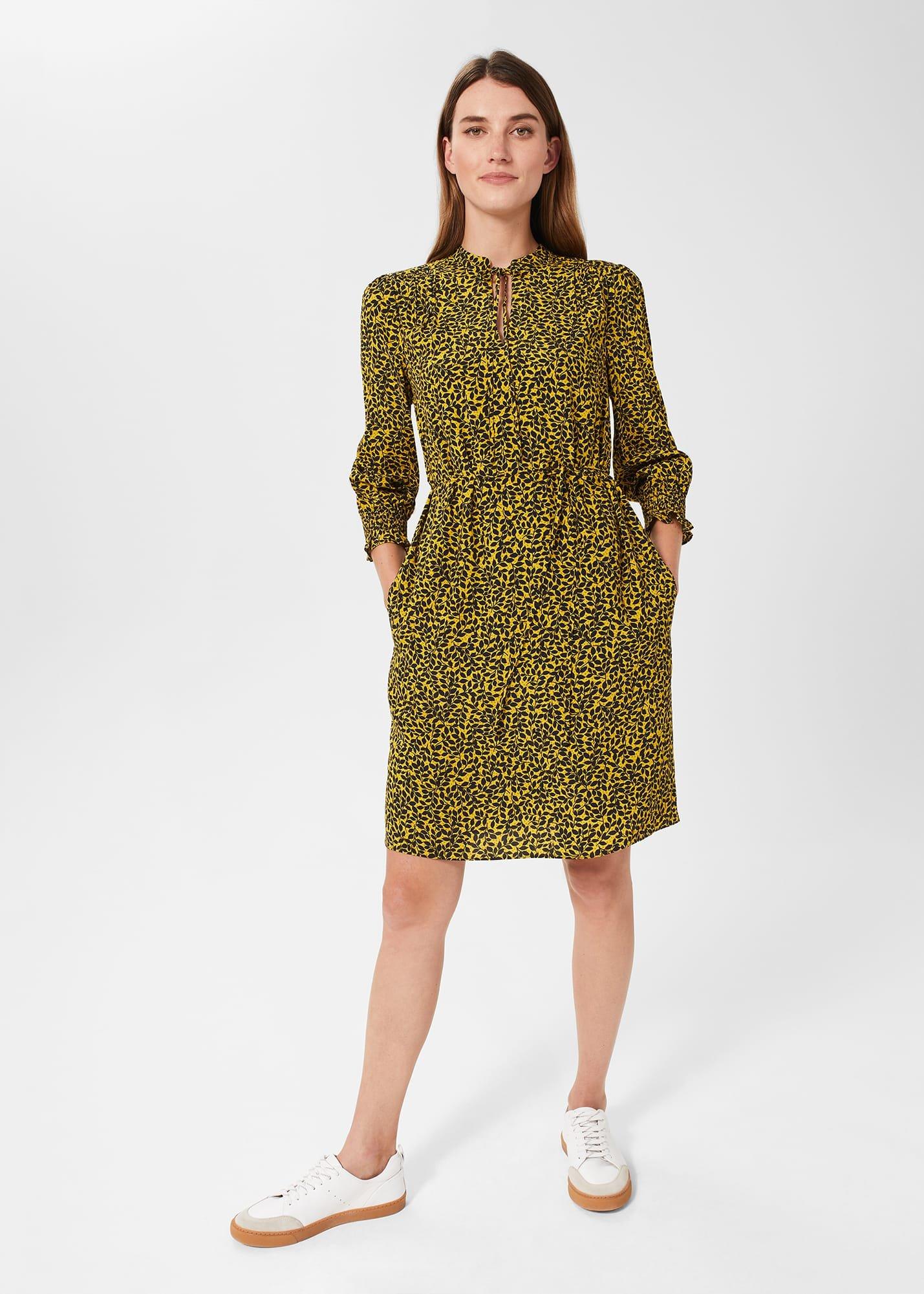 Tafara Tunic Dress, Chartreuse Navy, hi-res