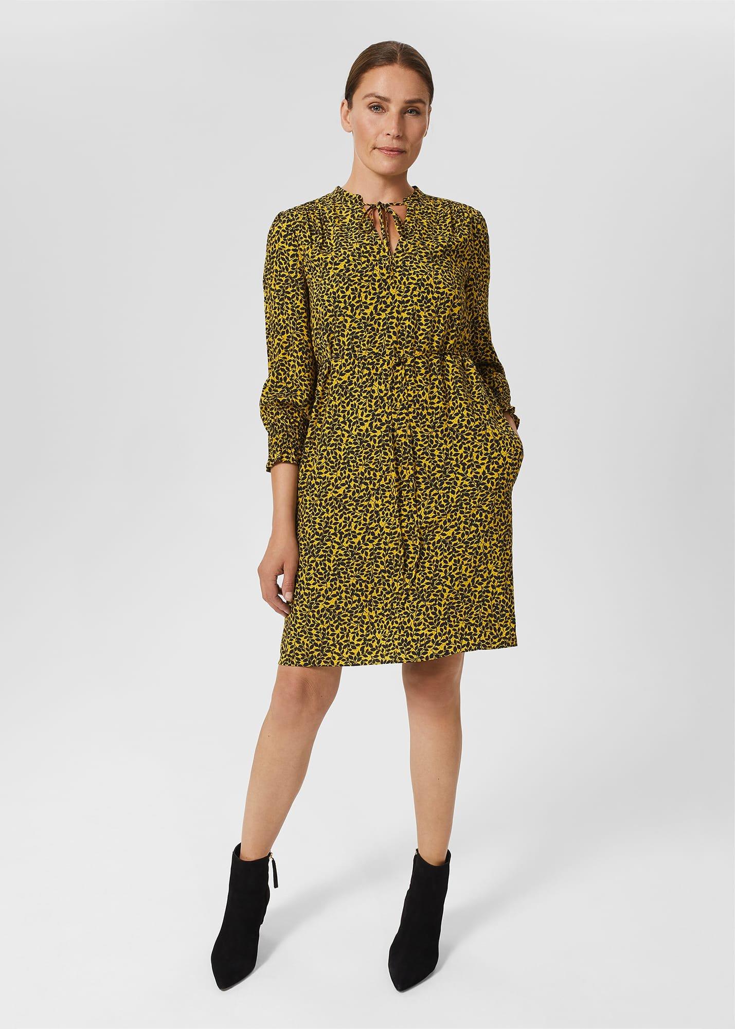 Tafara Tunic Dress, Chartreuse Navy, hi-res