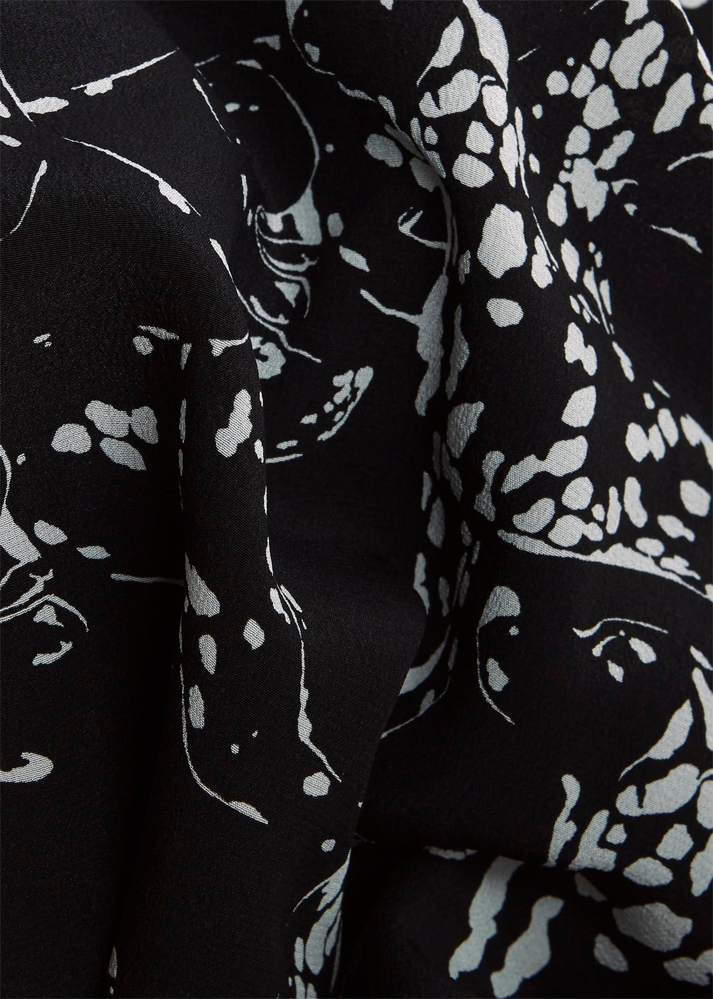 Antonella Silk Dress, Black Ivory, hi-res