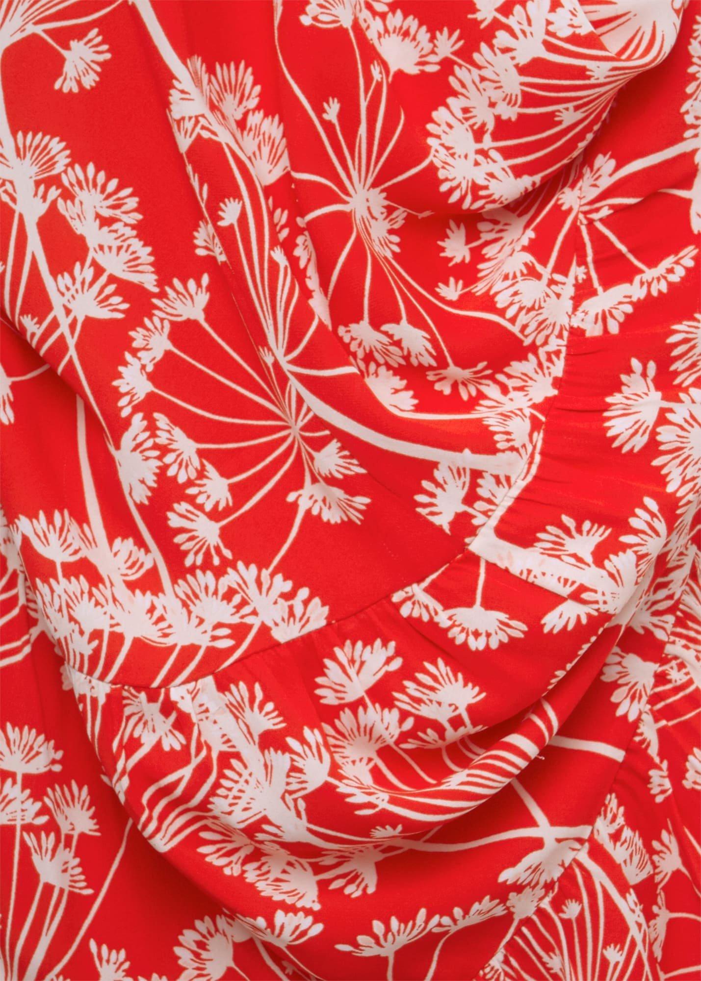 Petite Esme Fit And Flare Dress, Coral Red Ivory, hi-res