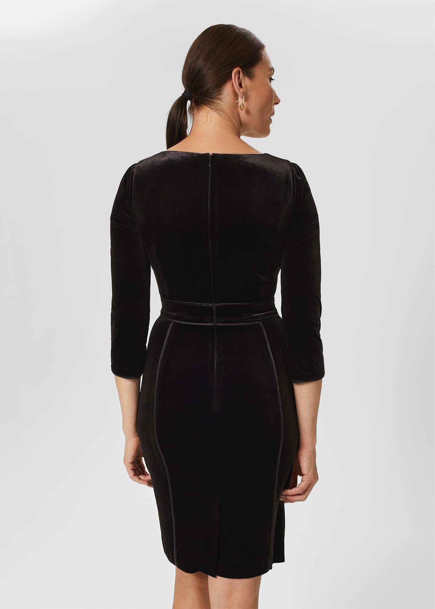 Josie Velvet Shift Dress, Black, hi-res