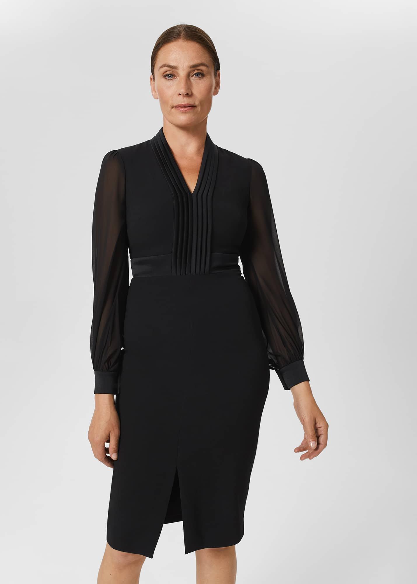 Stephanie Tux Shift Dress, Black, hi-res