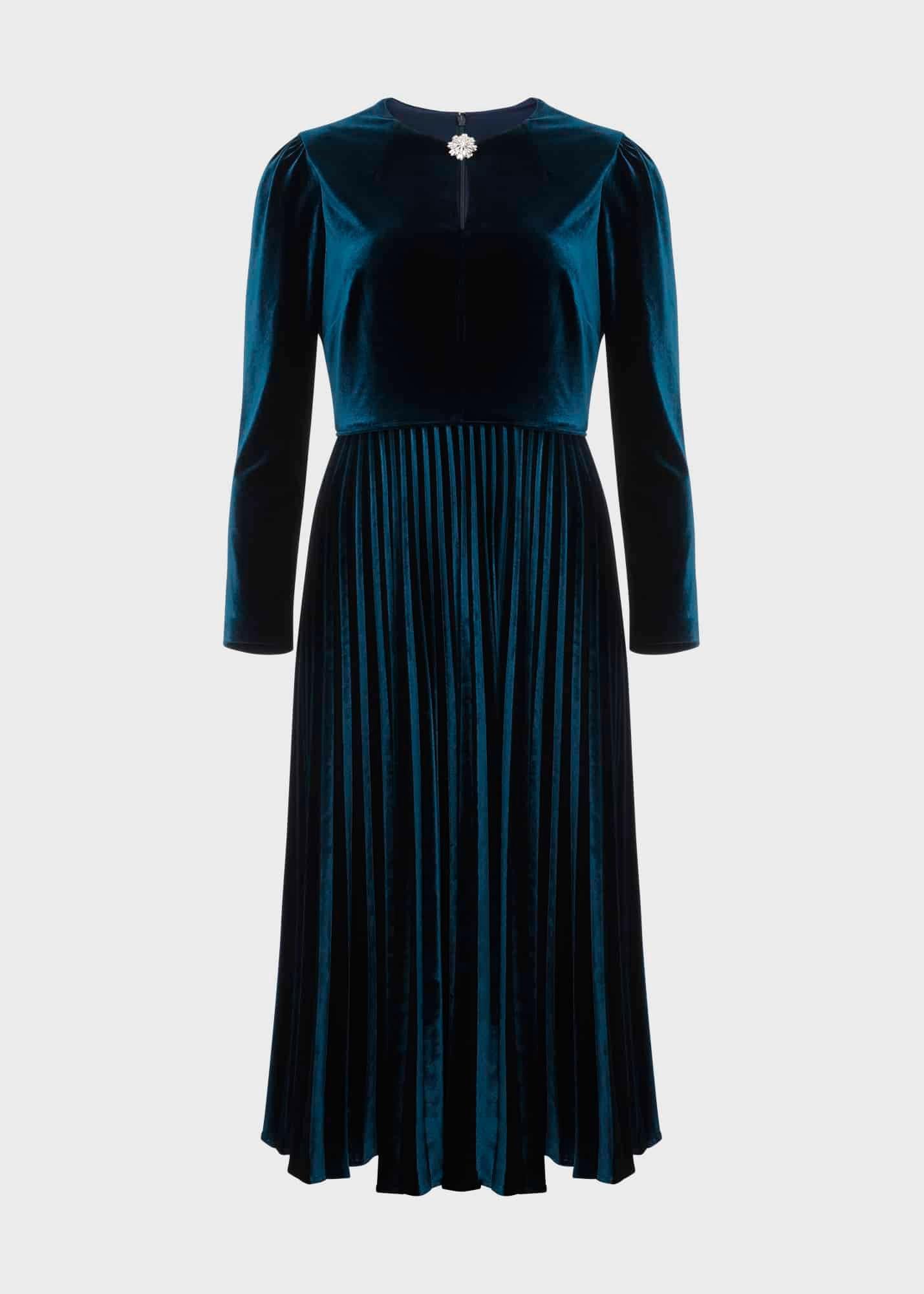 Rosalie Velvet Pleated Dress