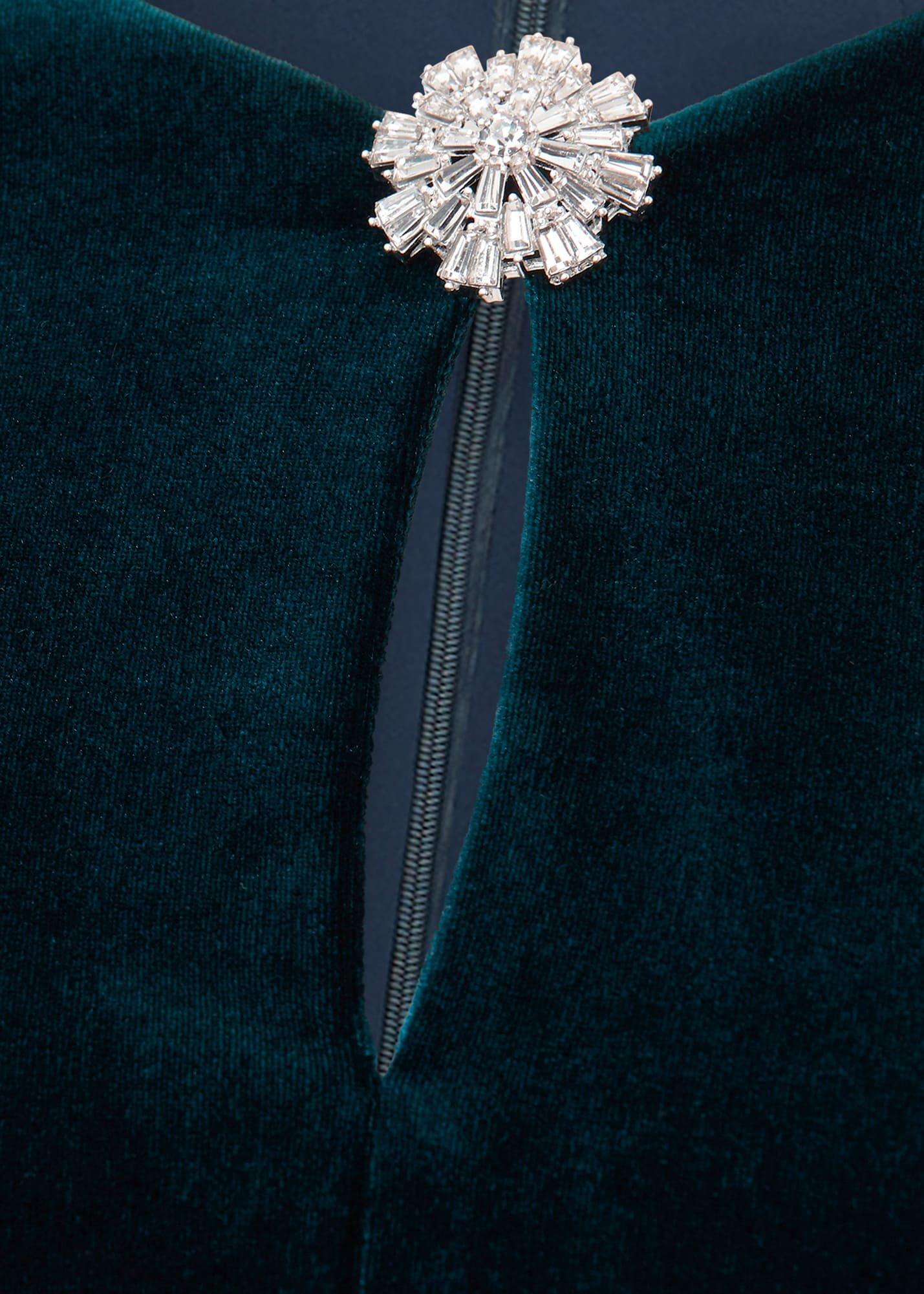 Rosalie Velvet Pleated Dress, Pine Green, hi-res