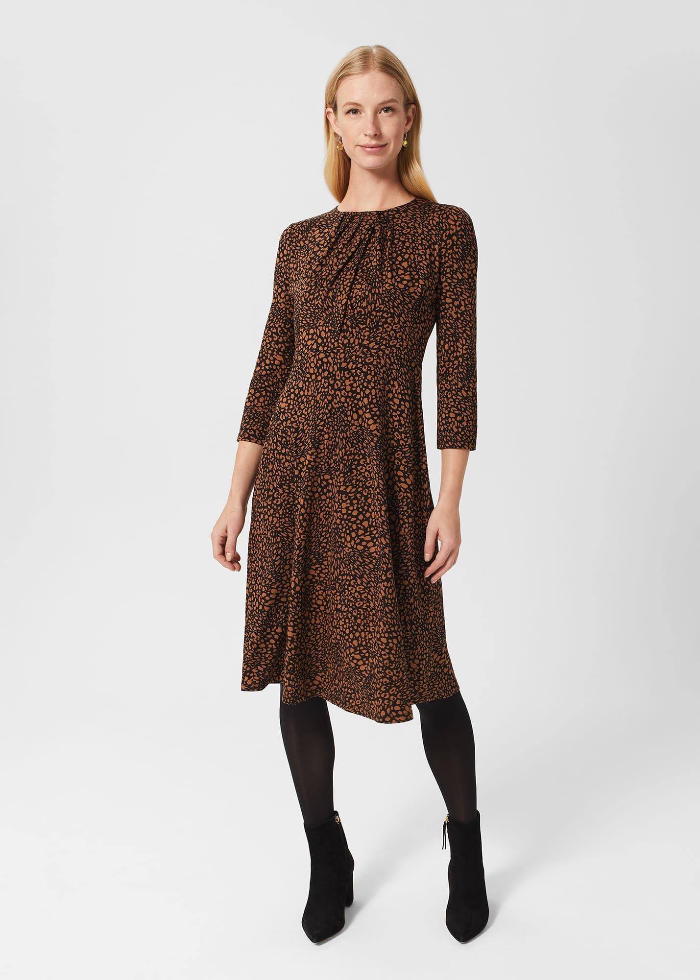 Anita Jersey Dress, Black Multi, hi-res
