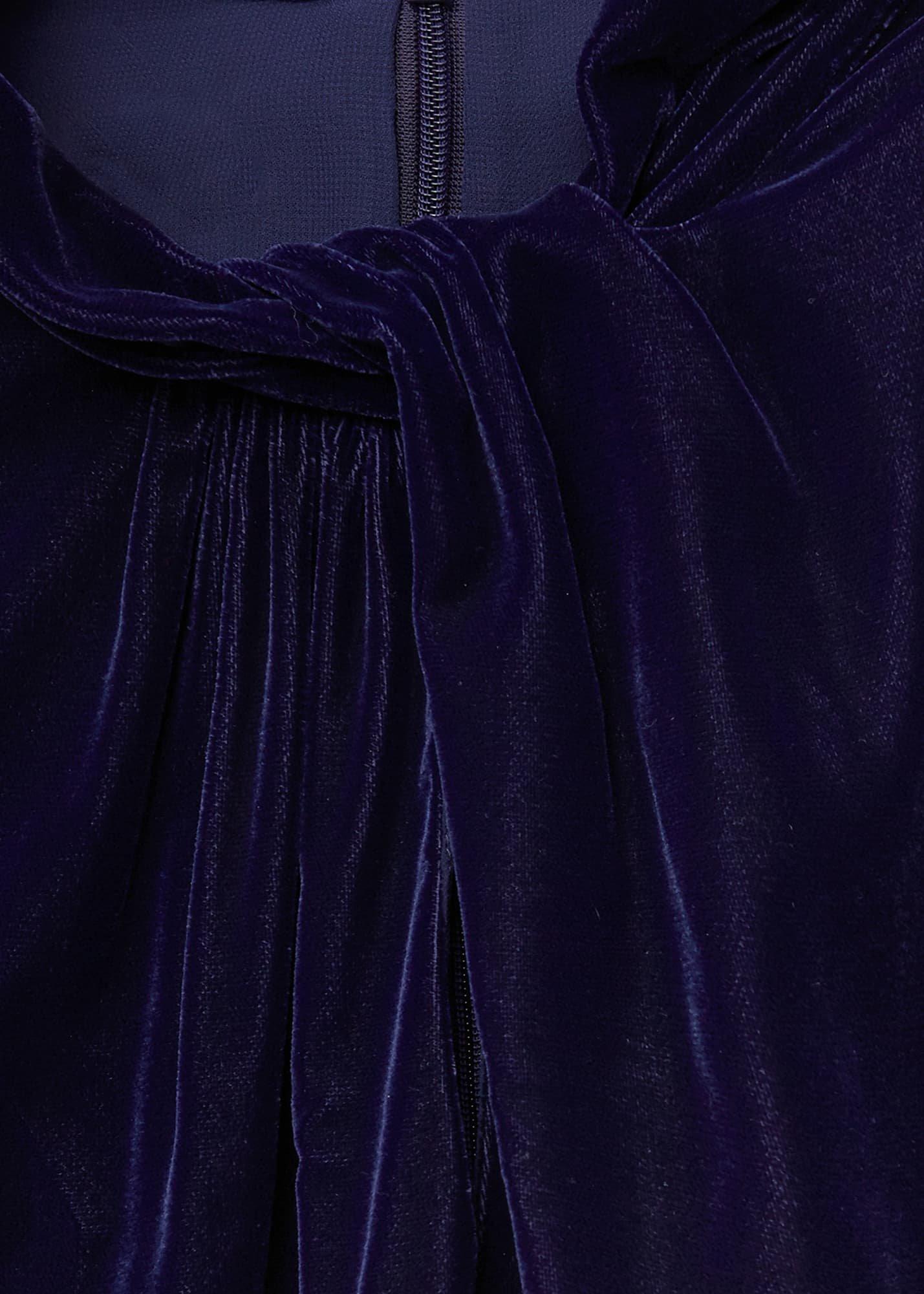 Faye Velvet A Line Dress, Midnight Navy, hi-res