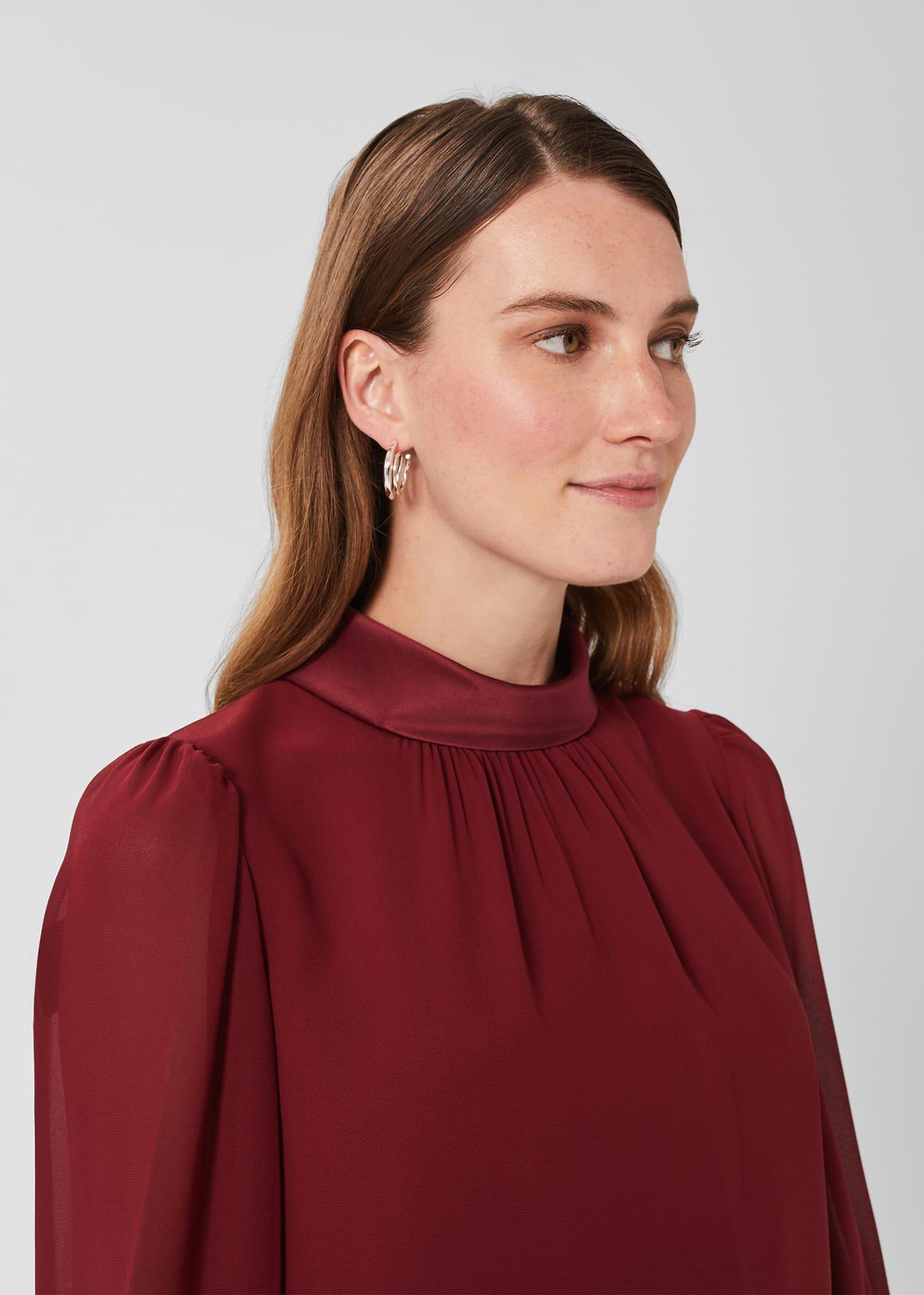 Ciara A Line Dress , Deep Red, hi-res