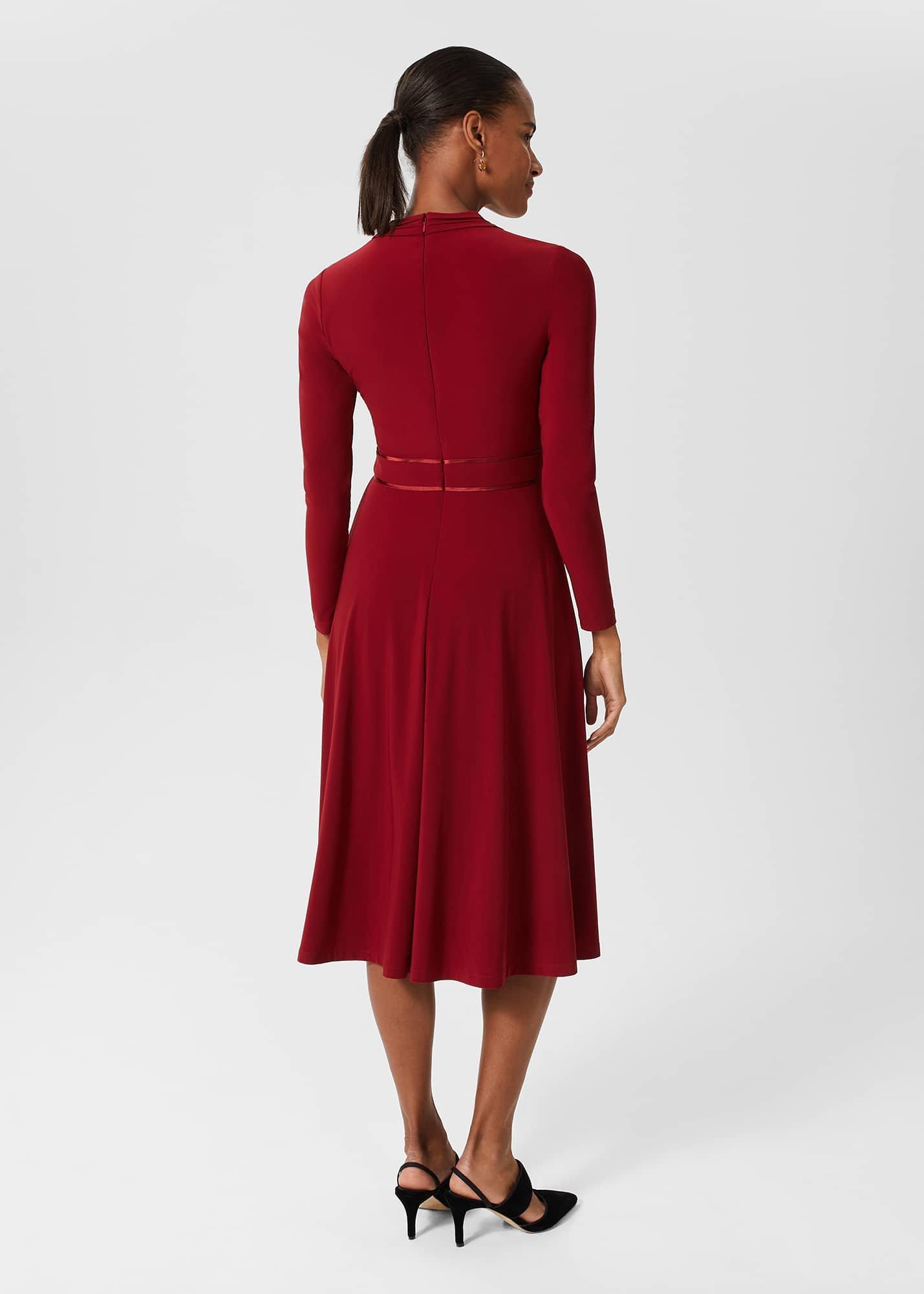 Leslie Fit And Flare Dress, Deep Red, hi-res