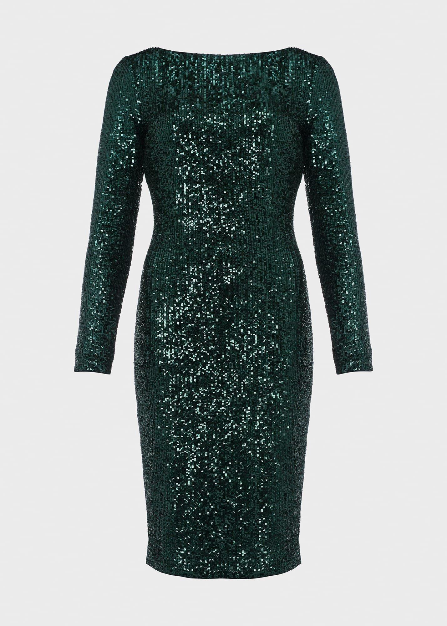 Sawyer Sequin Shift Dress , Evergreen, hi-res