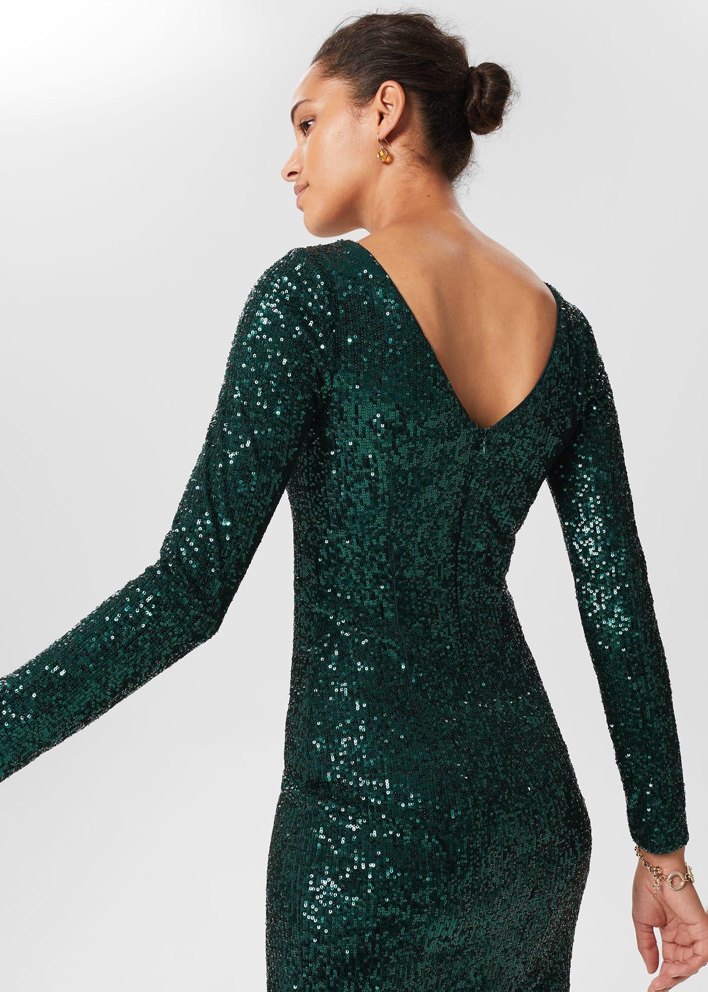 Sawyer Sequin Shift Dress , Evergreen, hi-res