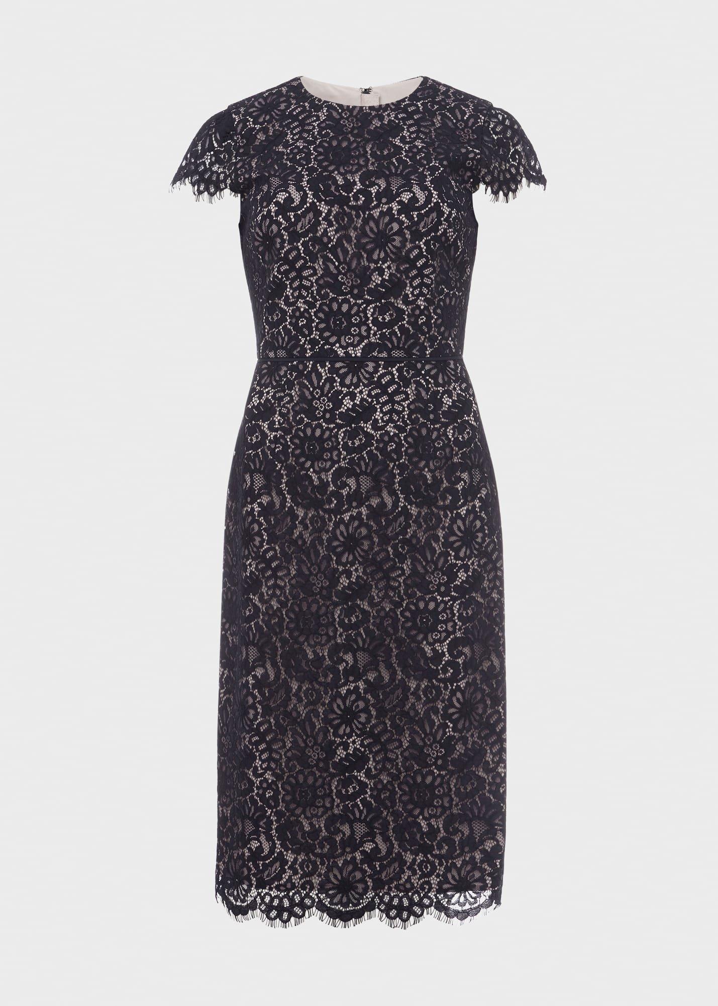 Anastasia Lace Shift Dress, Navy Oyster, hi-res
