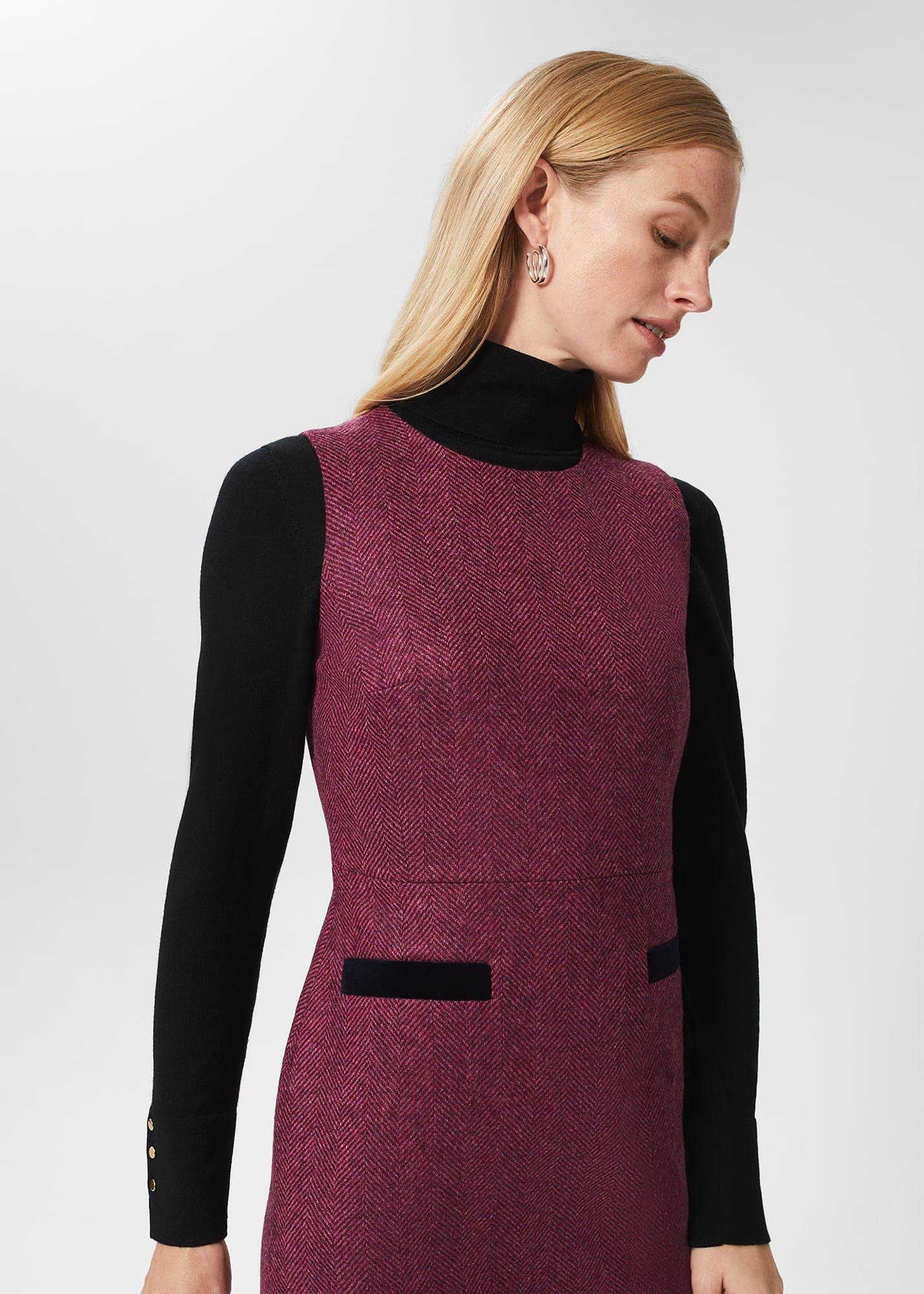 Lucia Wool Dress, Purple Multi, hi-res