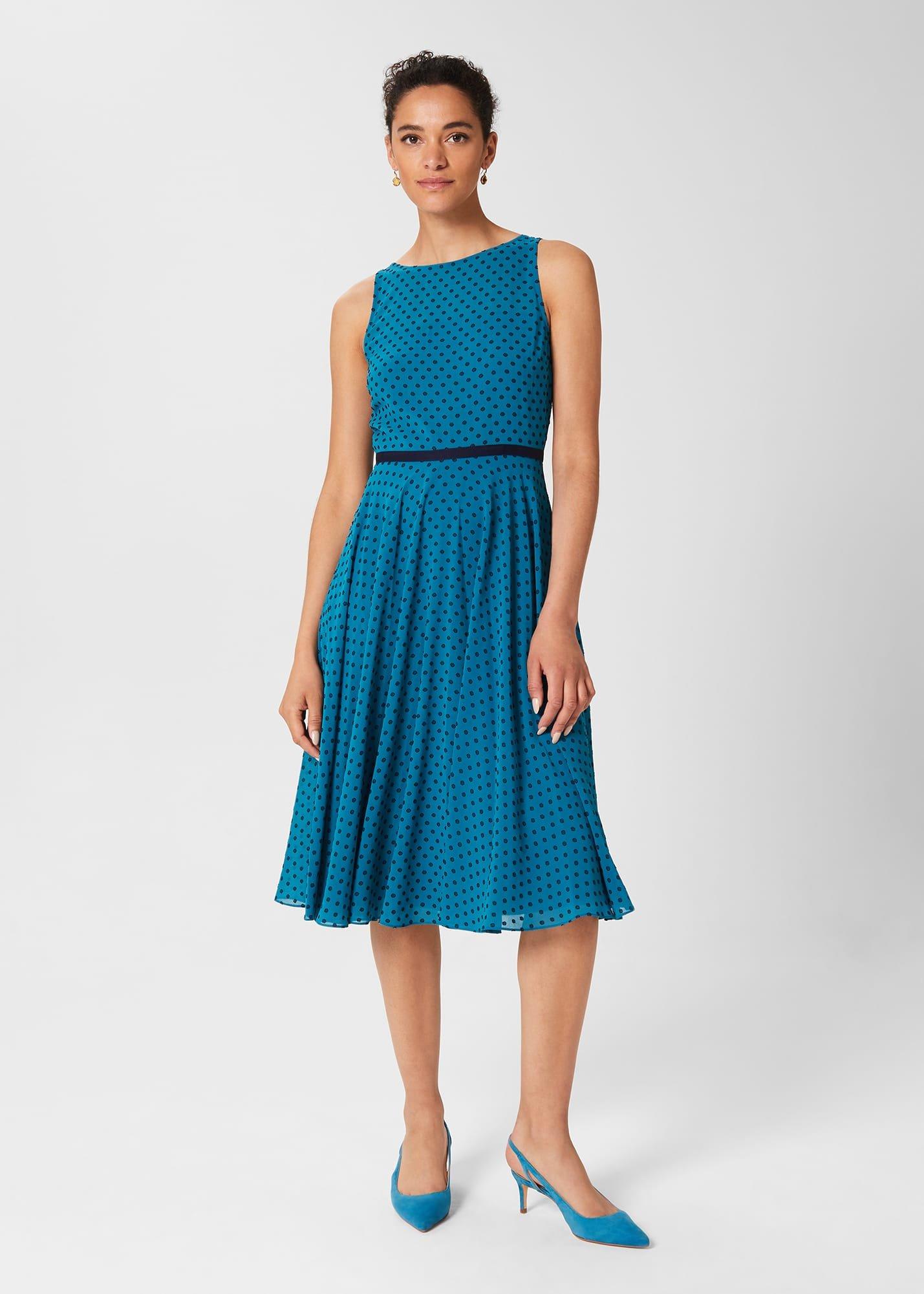 Della Spot Fit And Flare Dress