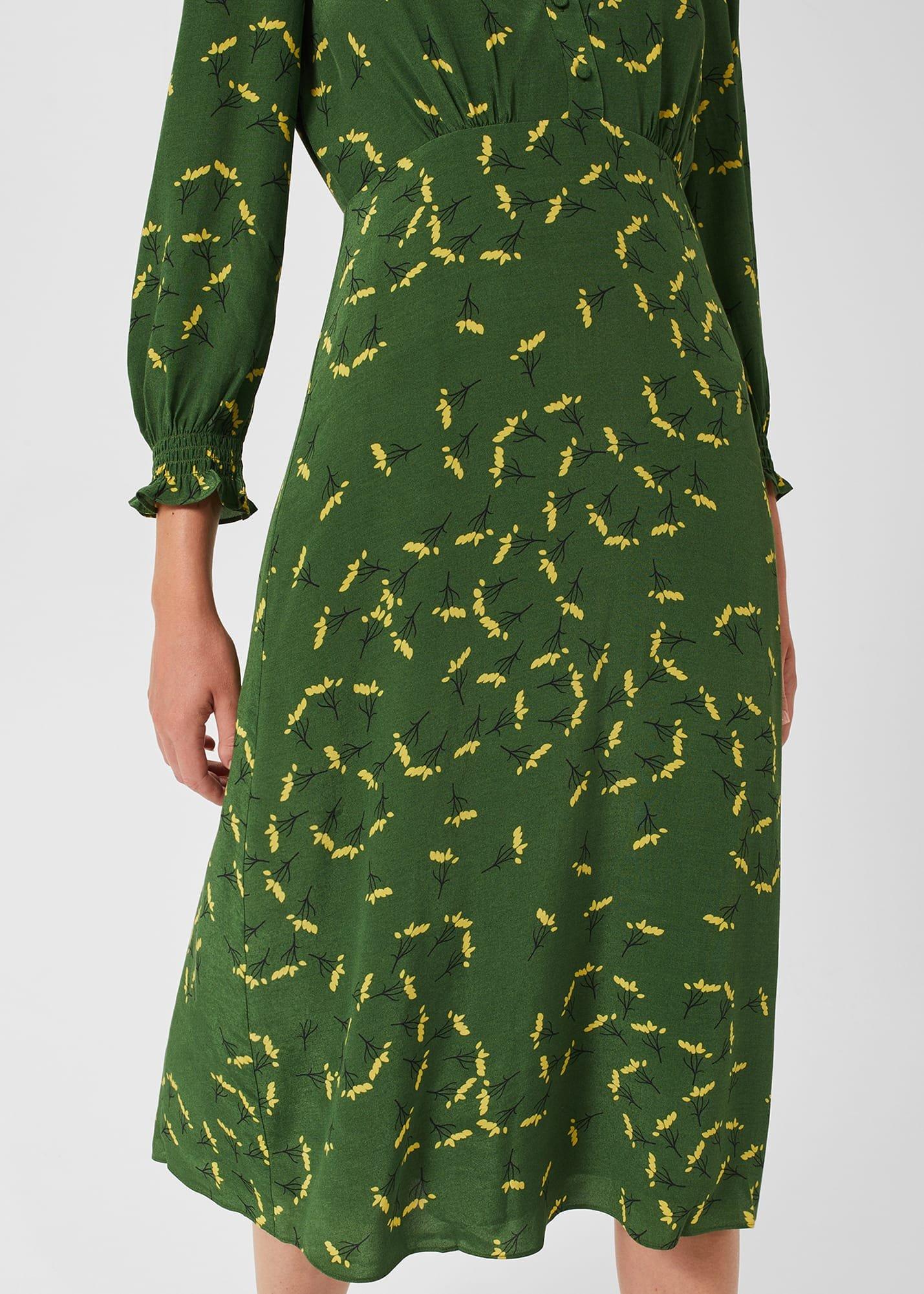 Ariel Floral Dress, Green, hi-res