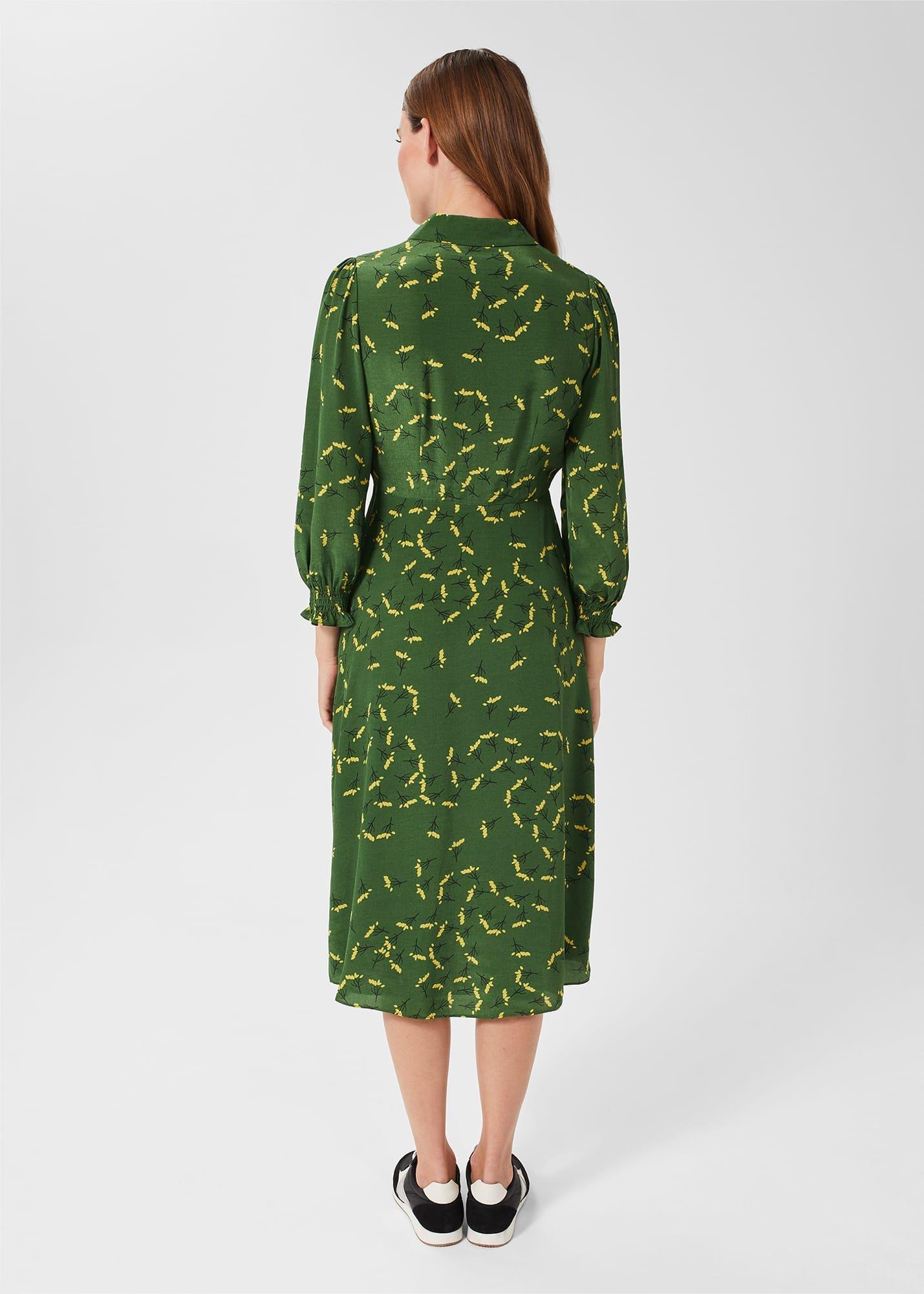 Ariel Floral Dress, Green, hi-res