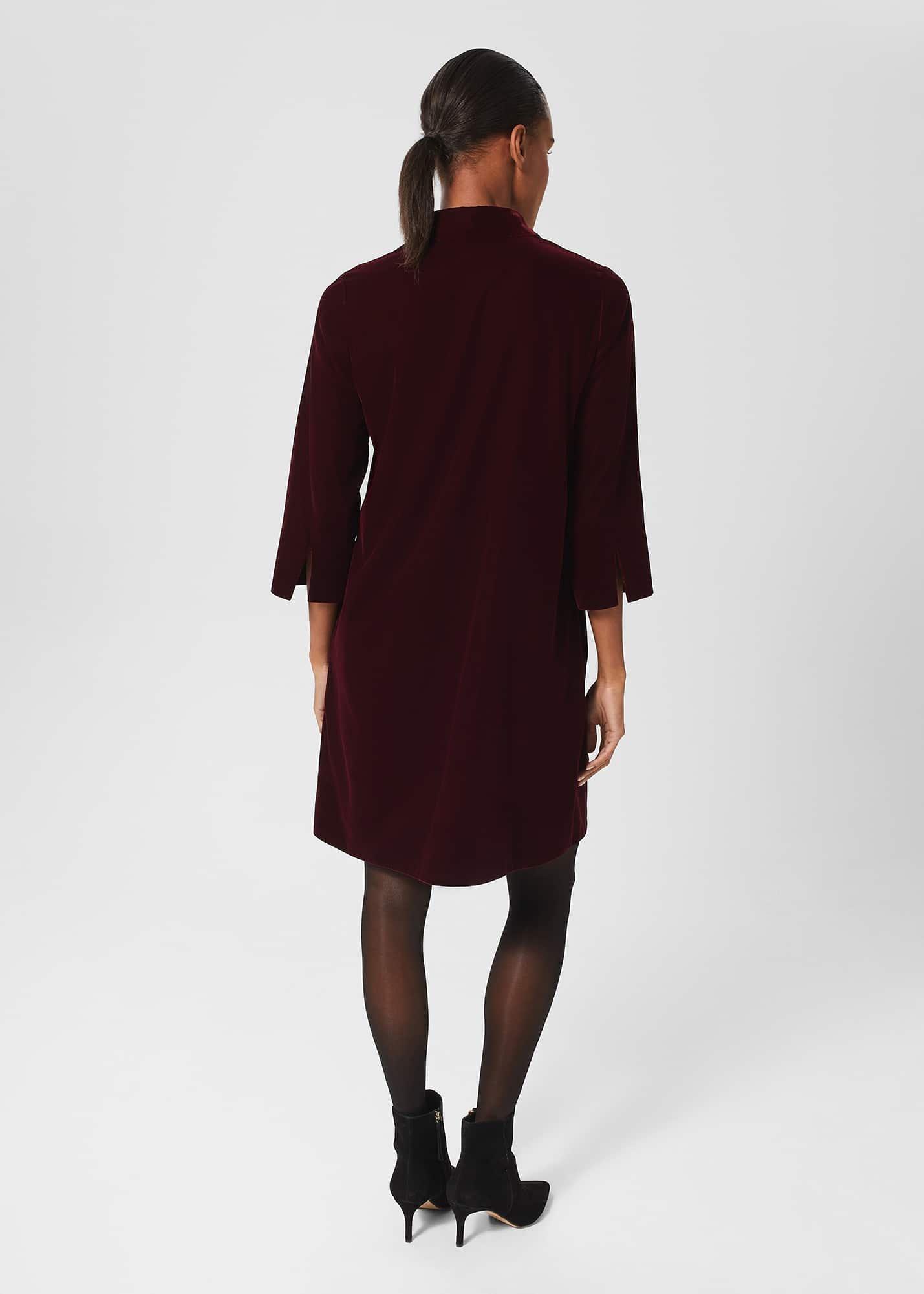 Velvet Marciella Dress, Wine Red, hi-res