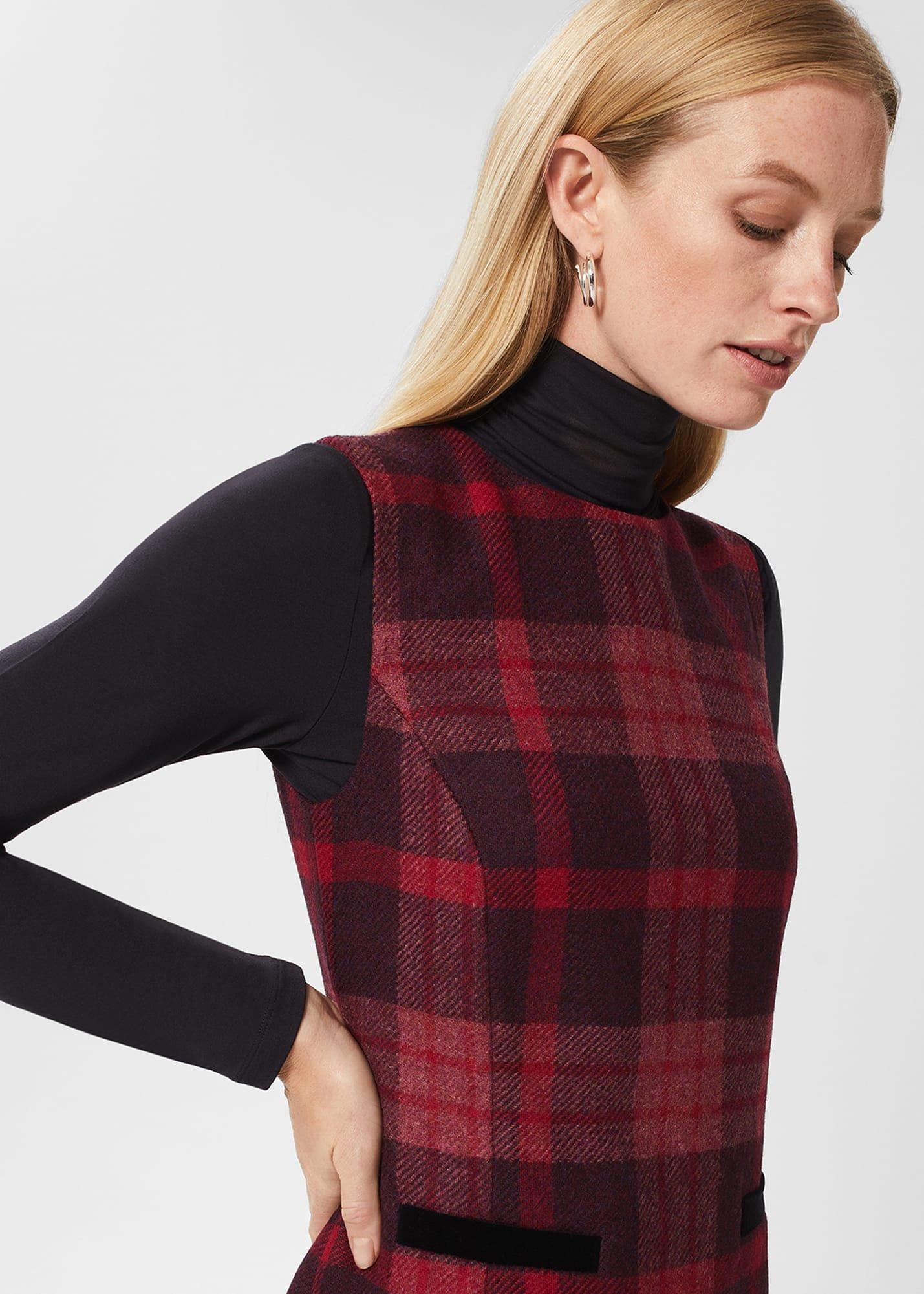 Margot Wool Dress, Raspberry Multi, hi-res