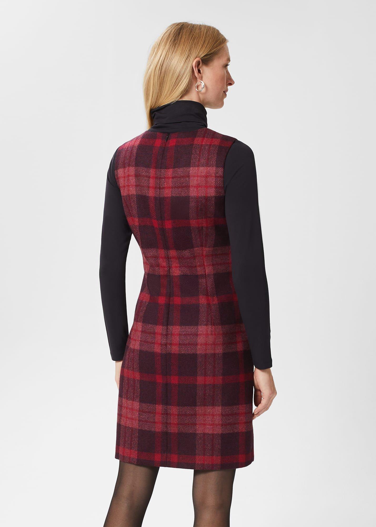 Margot Wool Dress, Raspberry Multi, hi-res